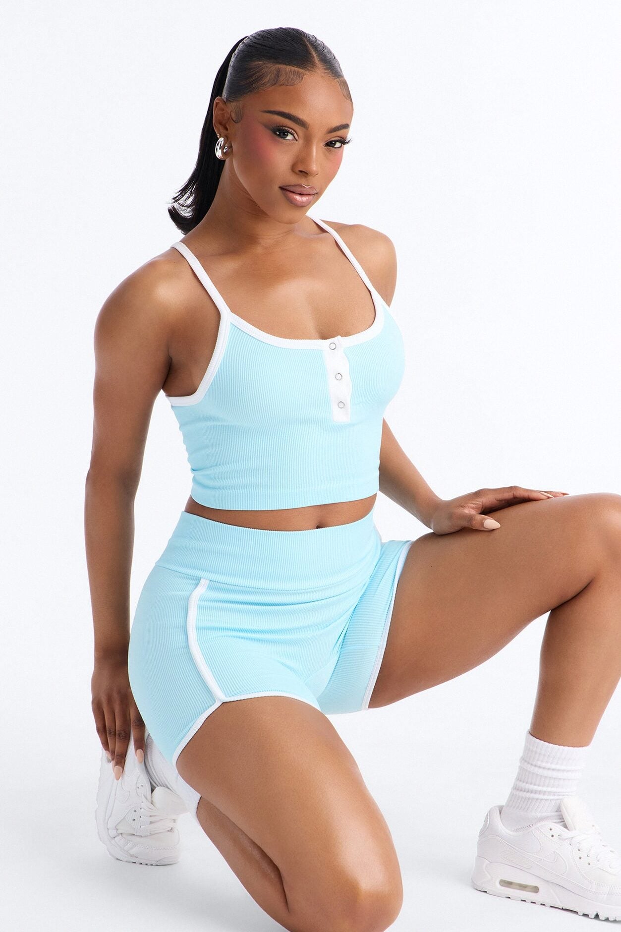 Sofia Seamless Short Set - Blue/combo image 3