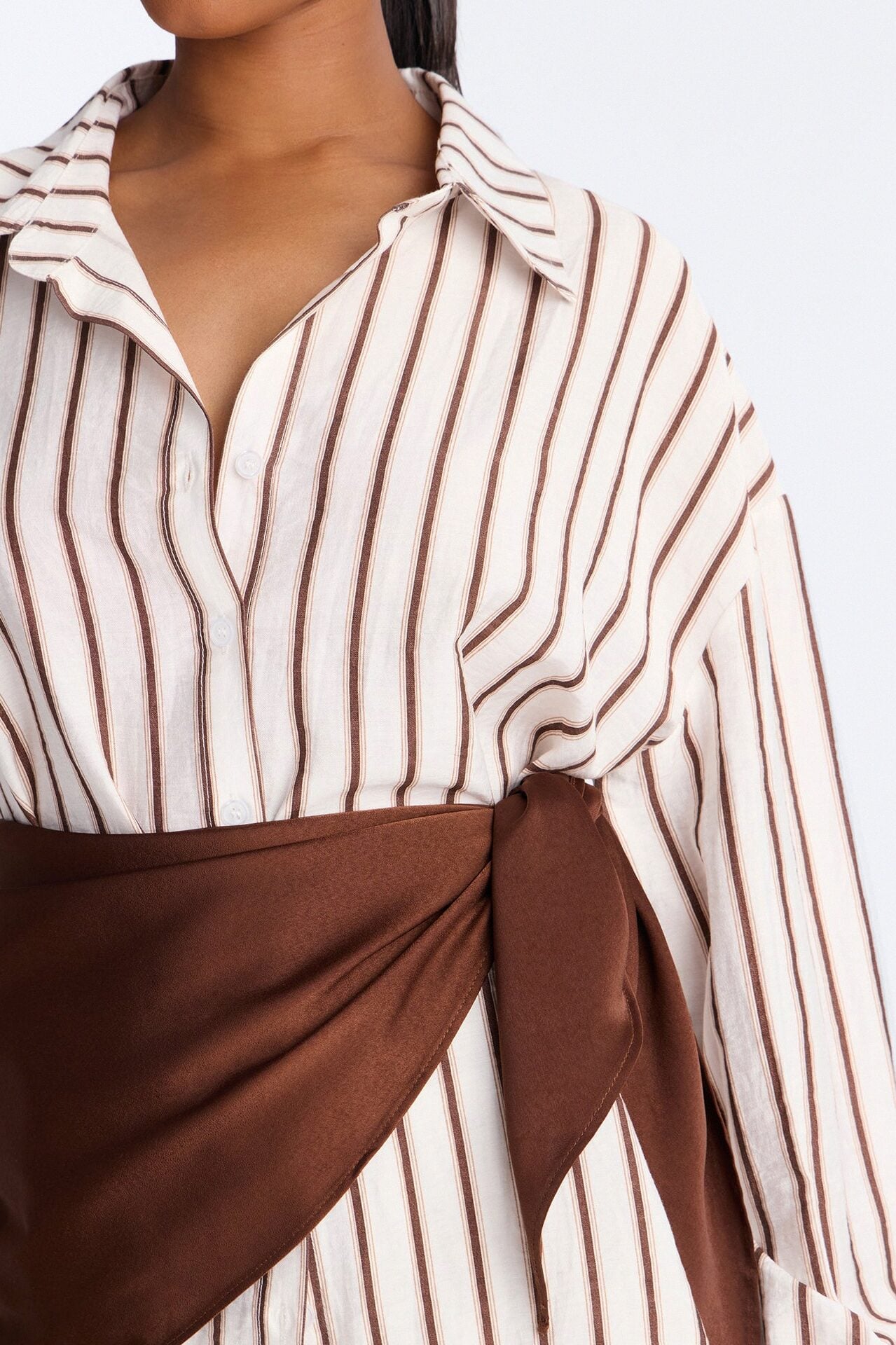 Senna Linen 3 Piece Scarf Pant Set - White/combo image 3