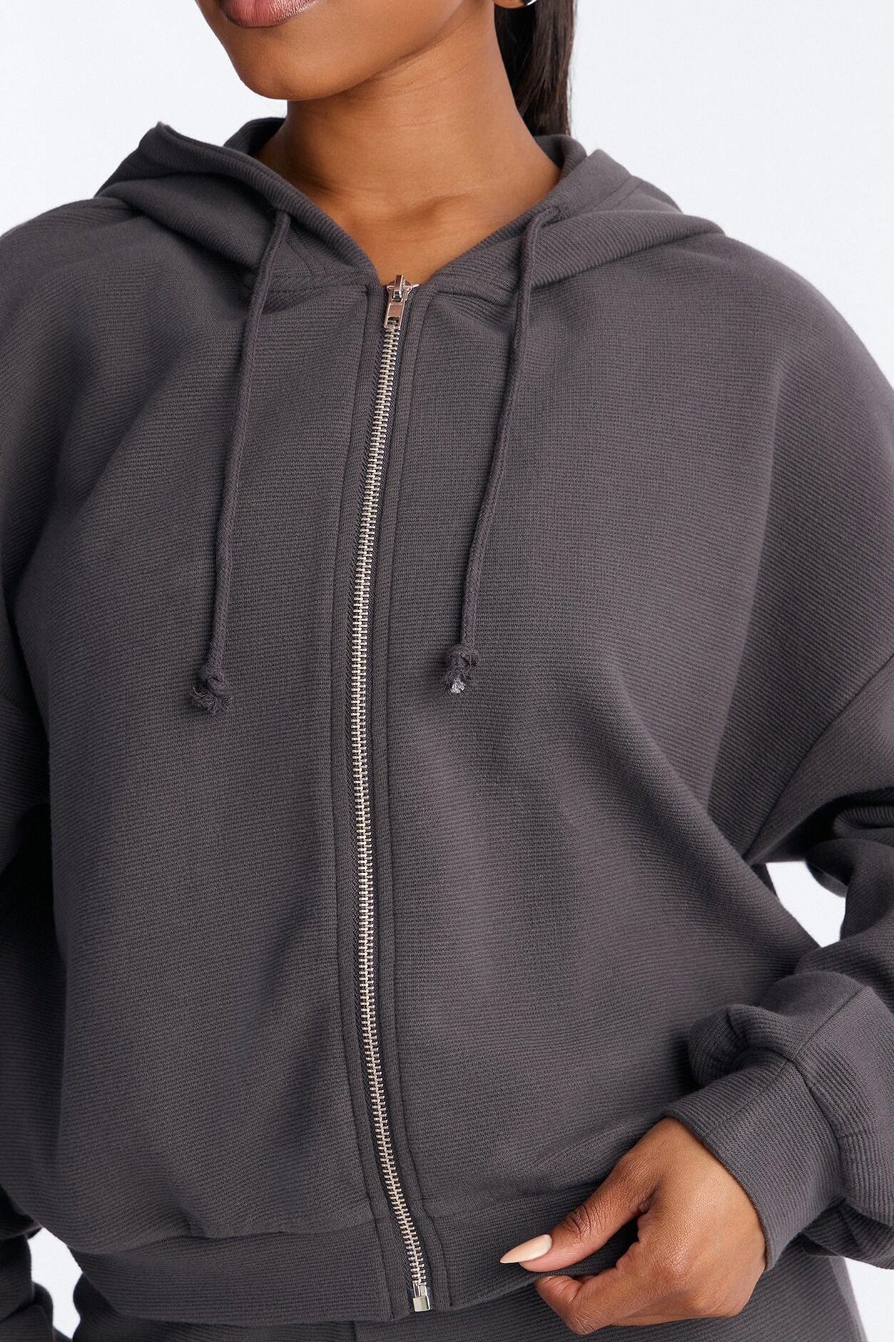Casual Cutie Knit Capri Set - Charcoal image 3