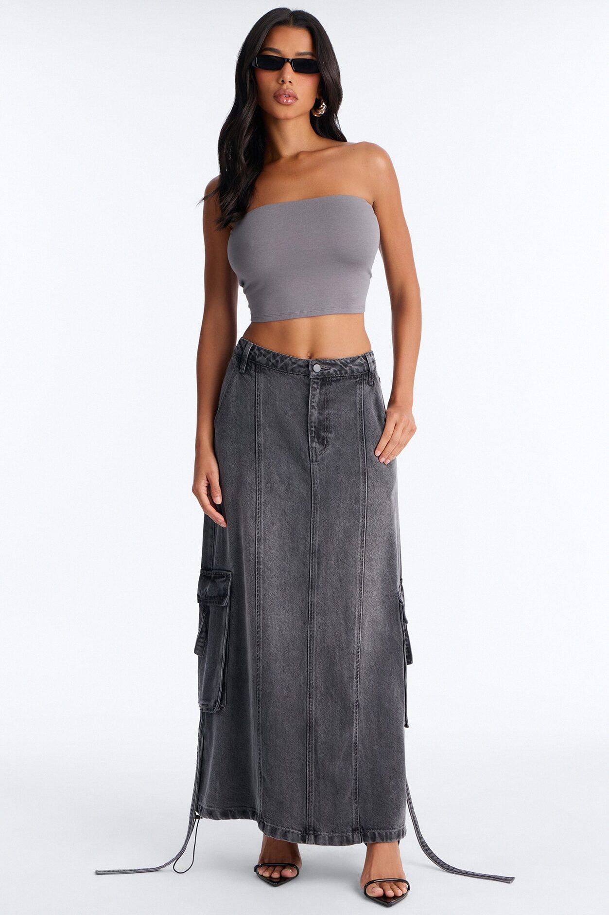 Lyla Double Lined Tube Top - Grey image 2