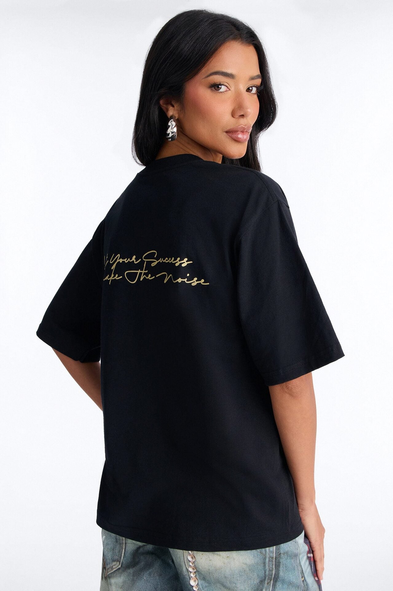 Hustle In Silence Tee - Black image 4