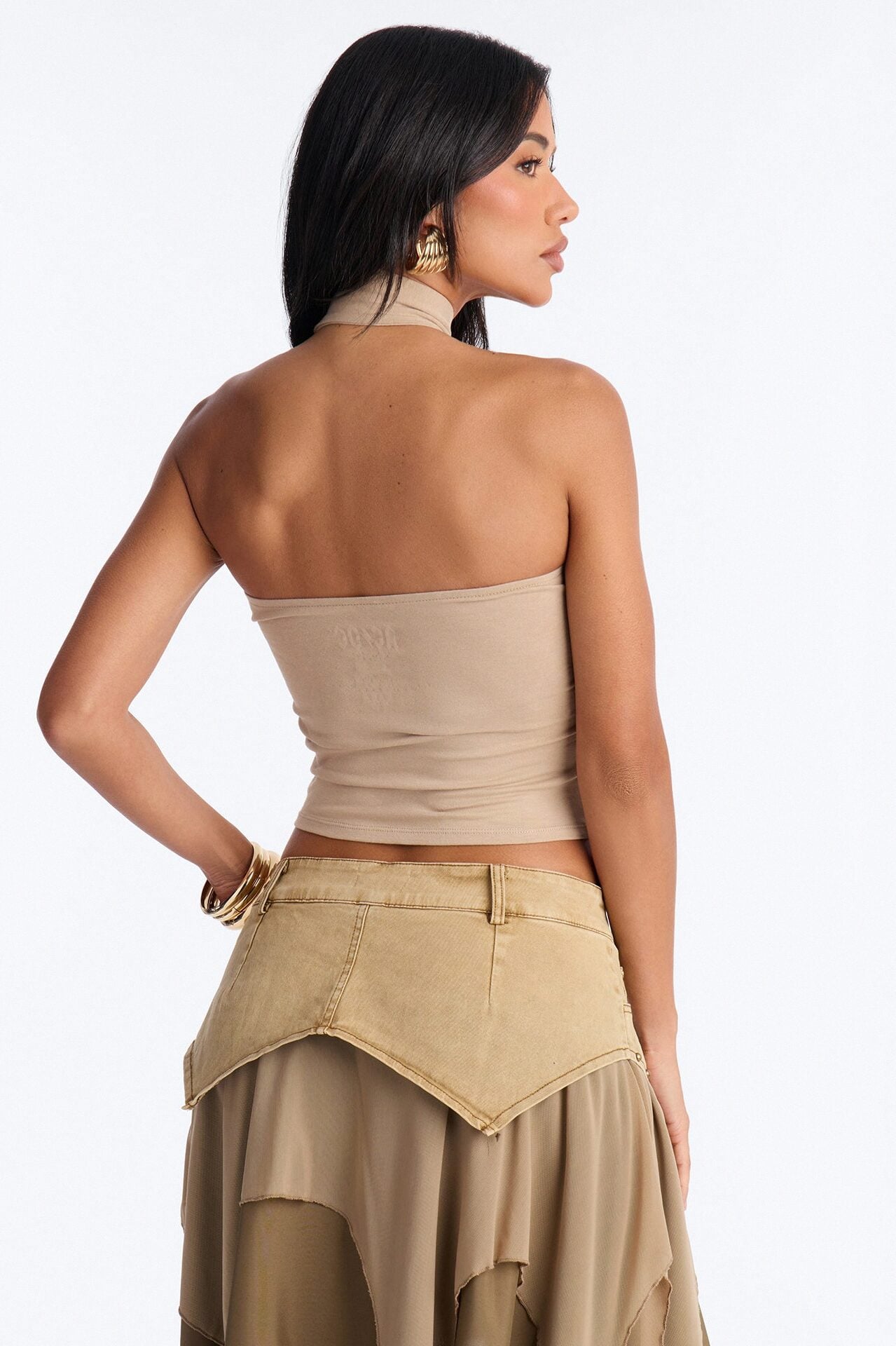 ACDC Criss Cross Halter Top - Sand image 4