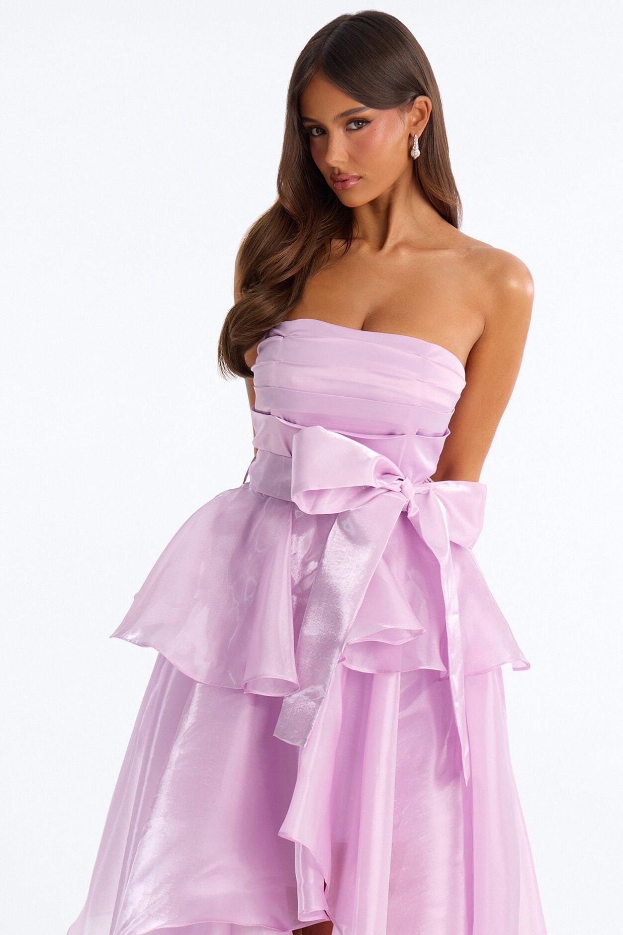 Hanna Ruffle Organza Midi Dress - Lavender image 2