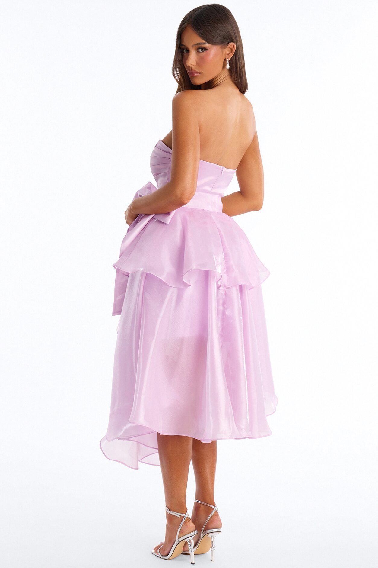 Hanna Ruffle Organza Midi Dress - Lavender image 4