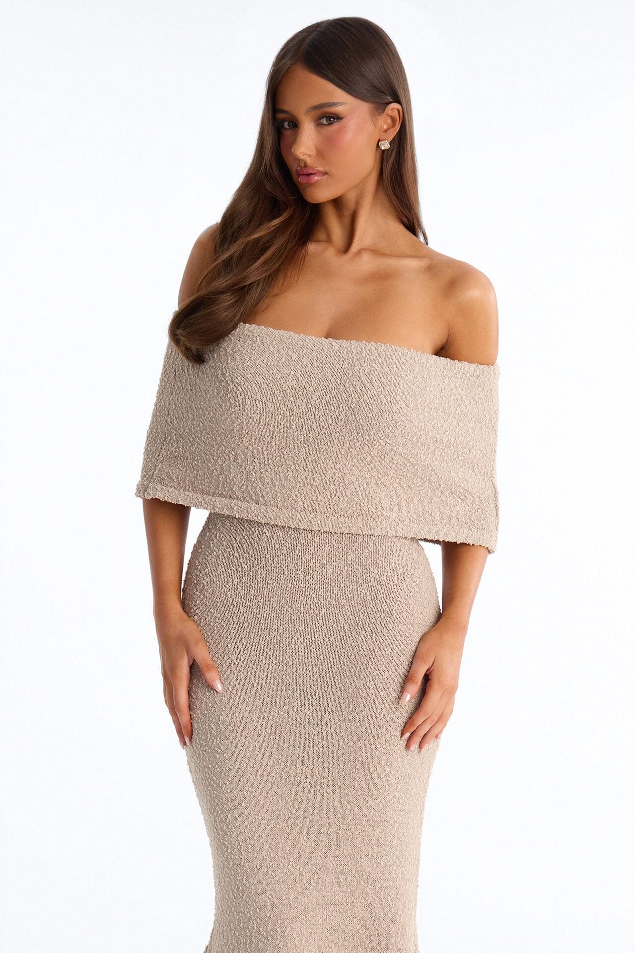 Effortless Edge Sweater Maxi Dress - Taupe image 2