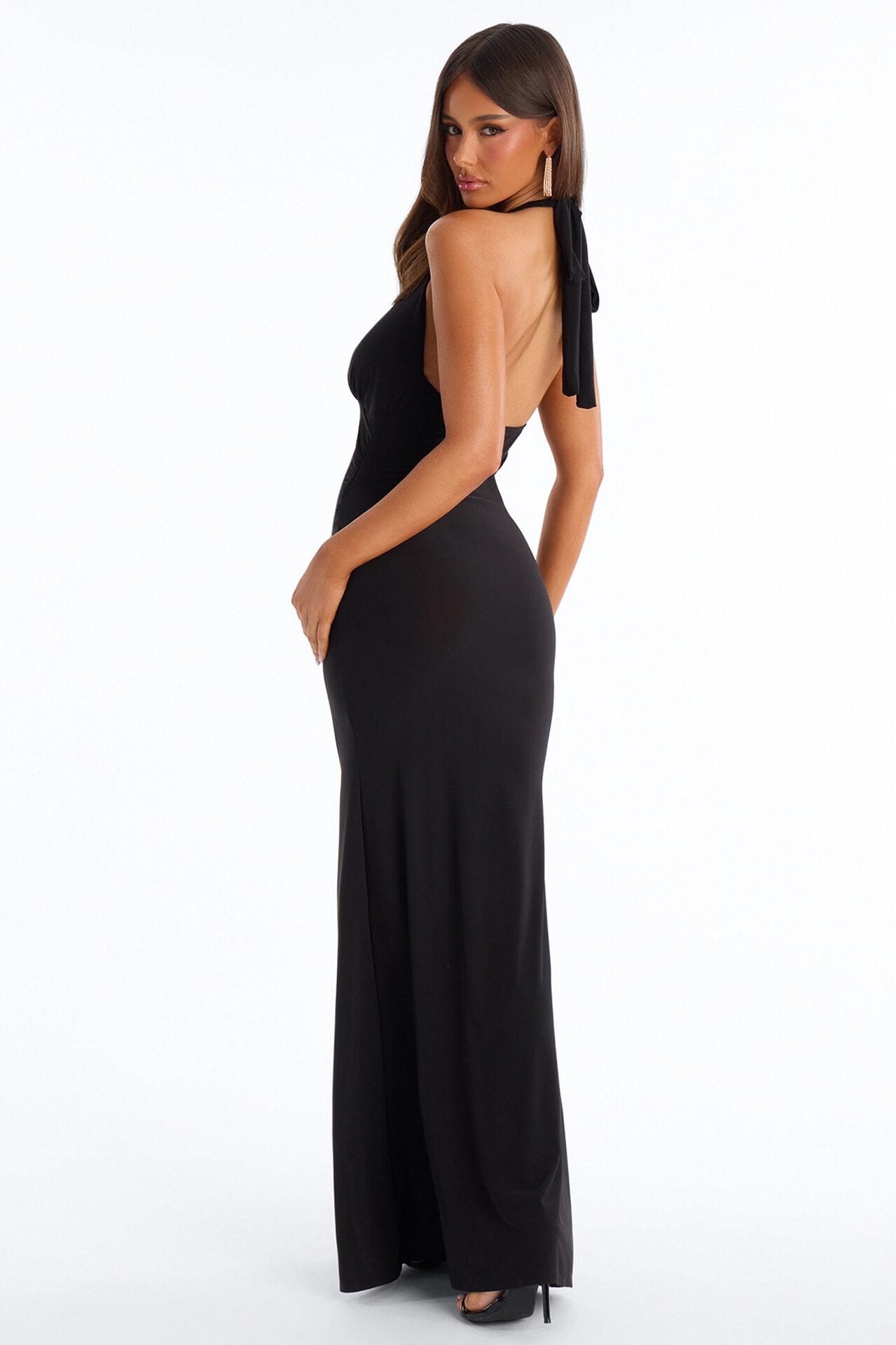 Vanessa Deep V Maxi Dress - Black image 4