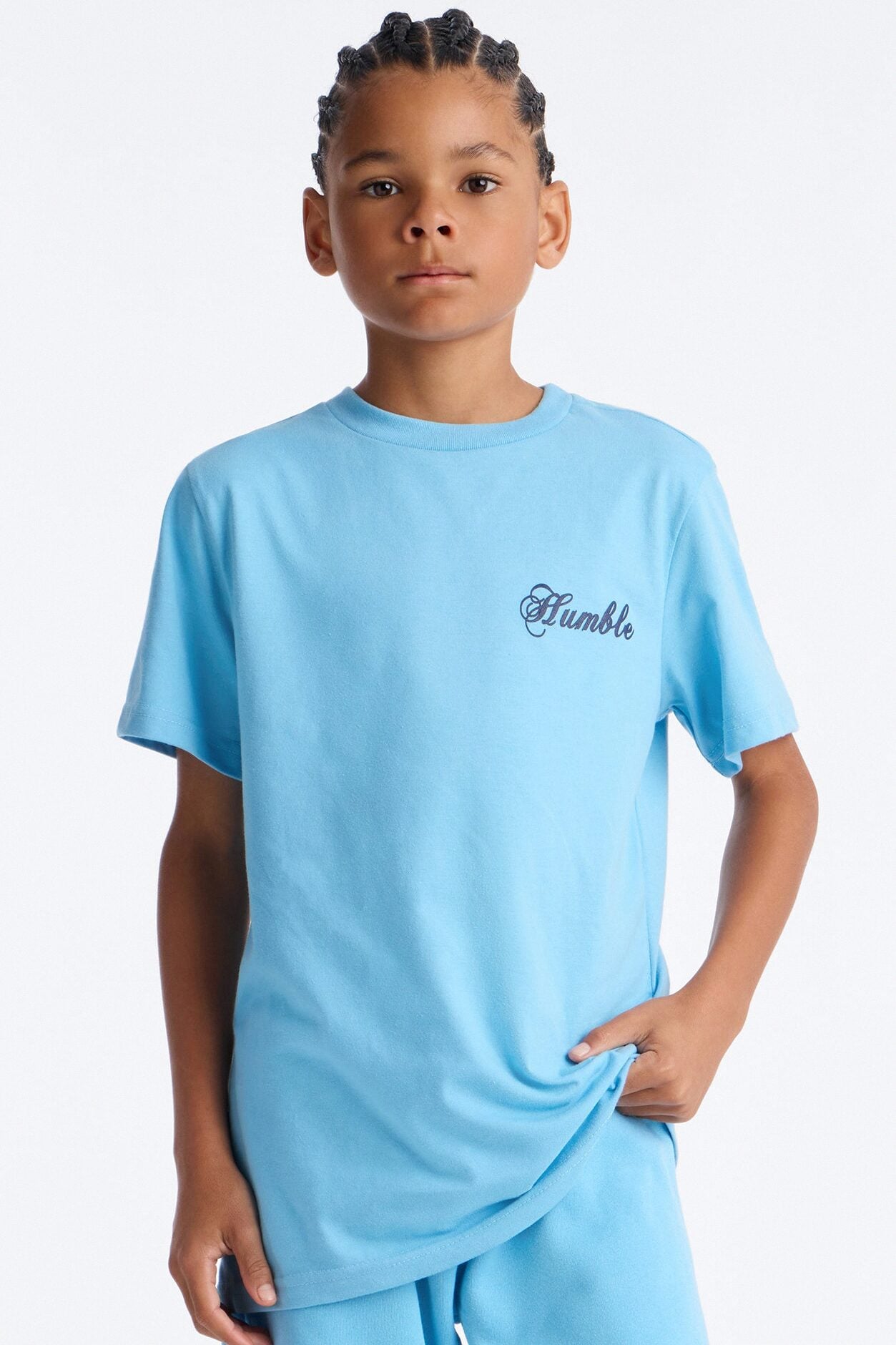 Mini Staying Humble Short Set - Light Blue image 2
