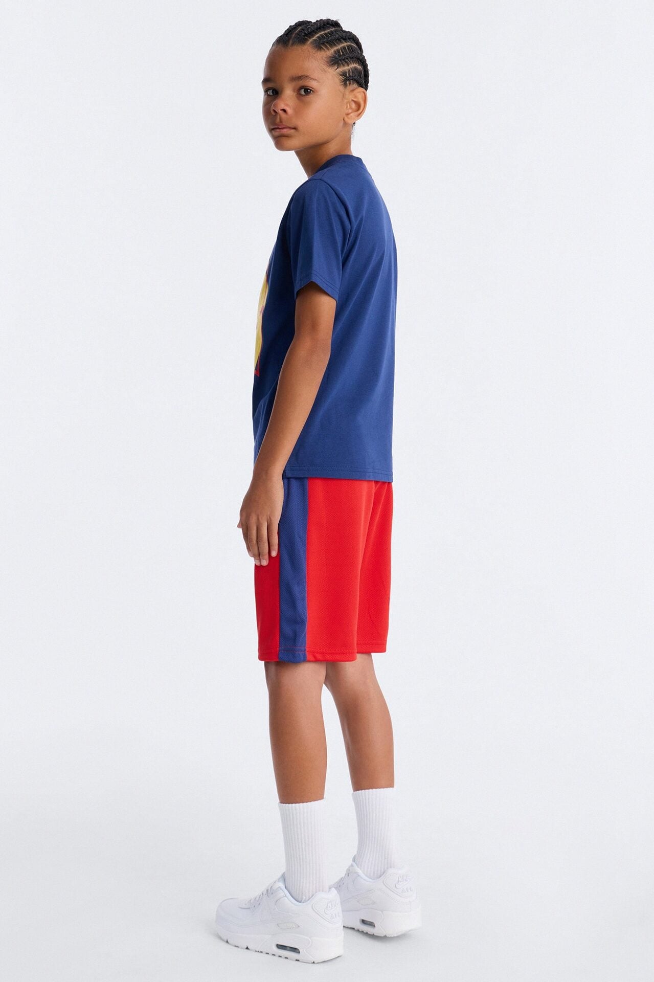 Mini Everything Will Be Alright Mesh Short Set - Navy/Red image 4