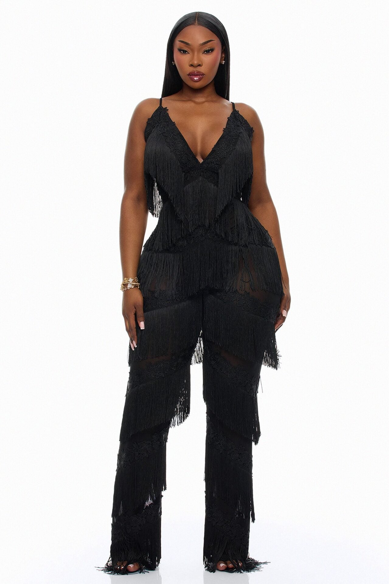 Lillie Fringe Jumpsuit - Black image 5