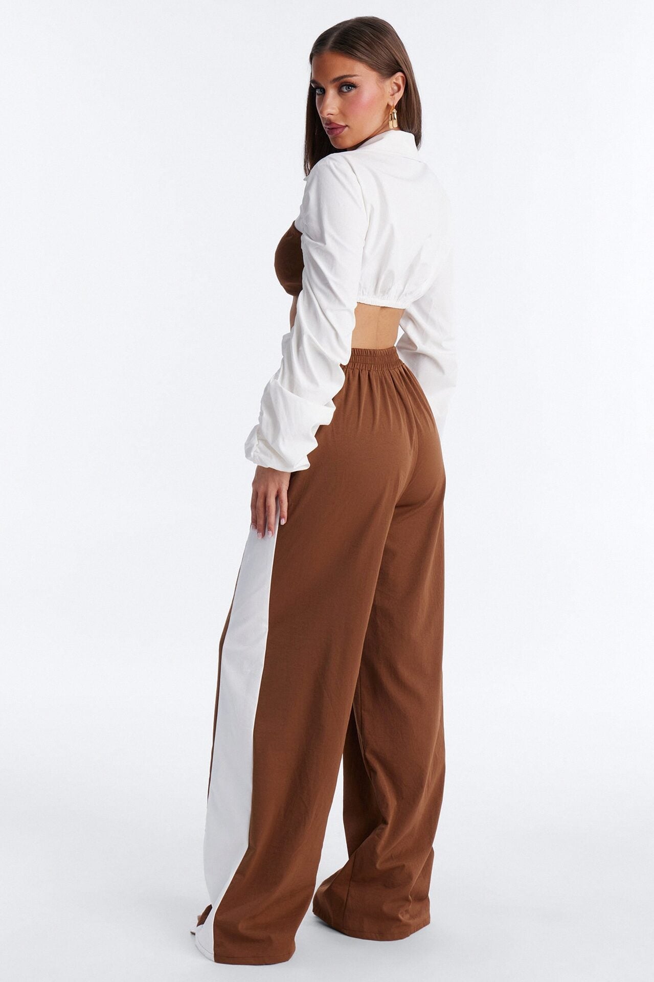 Mallorie Wide Leg Pant Set - Brown image 3