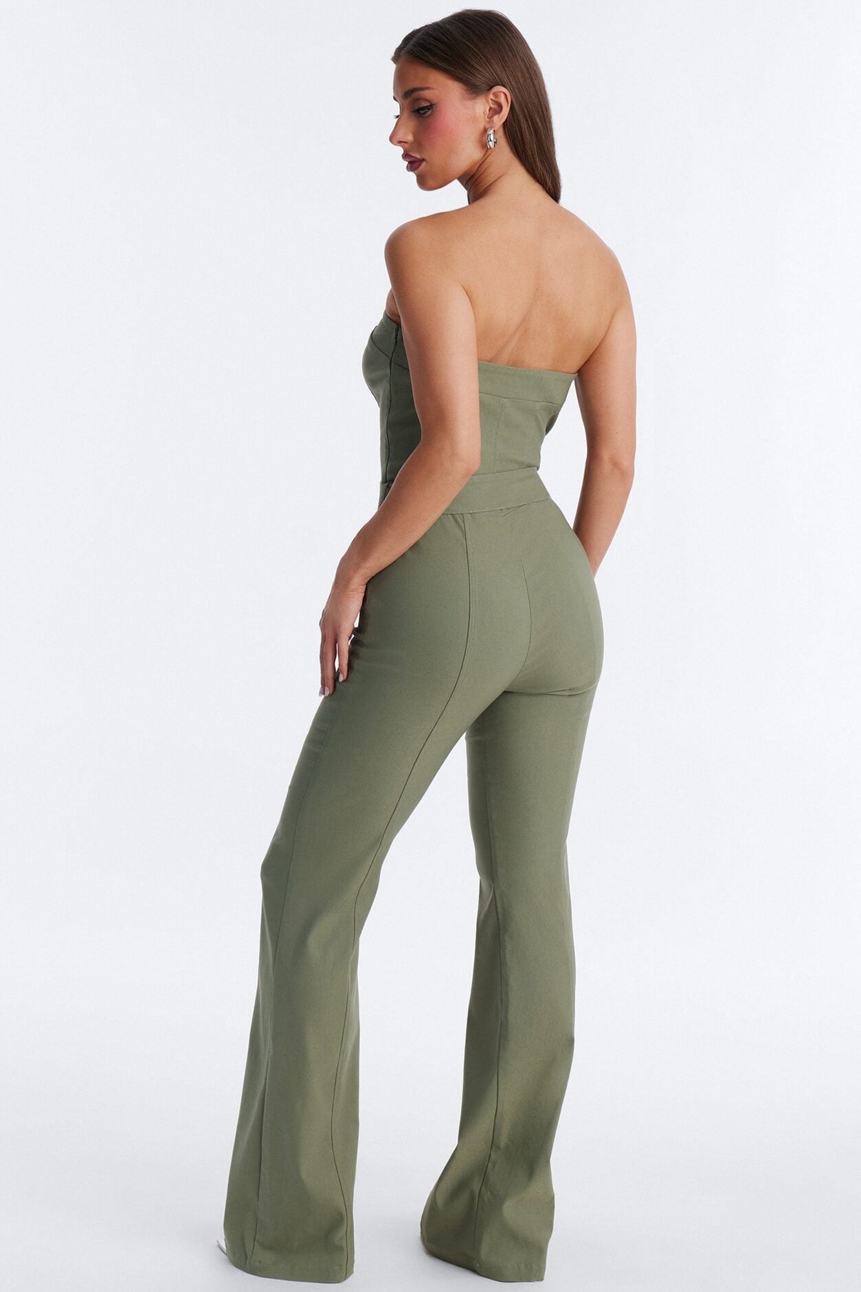 Uma Belted Flare Leg Jumpsuit - Green image 3