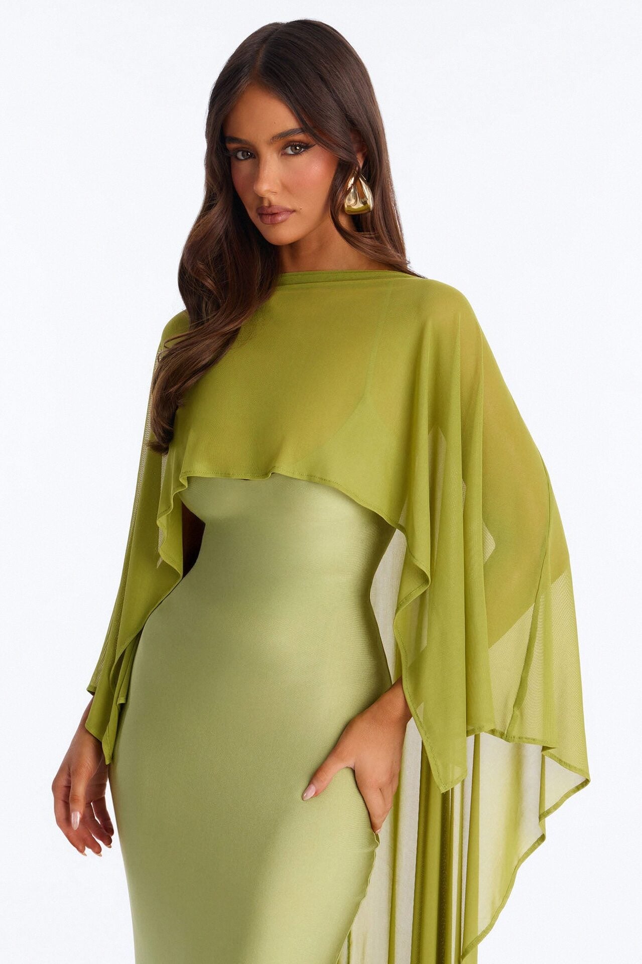 Staying True Satin Maxi Dress - Sage image 3