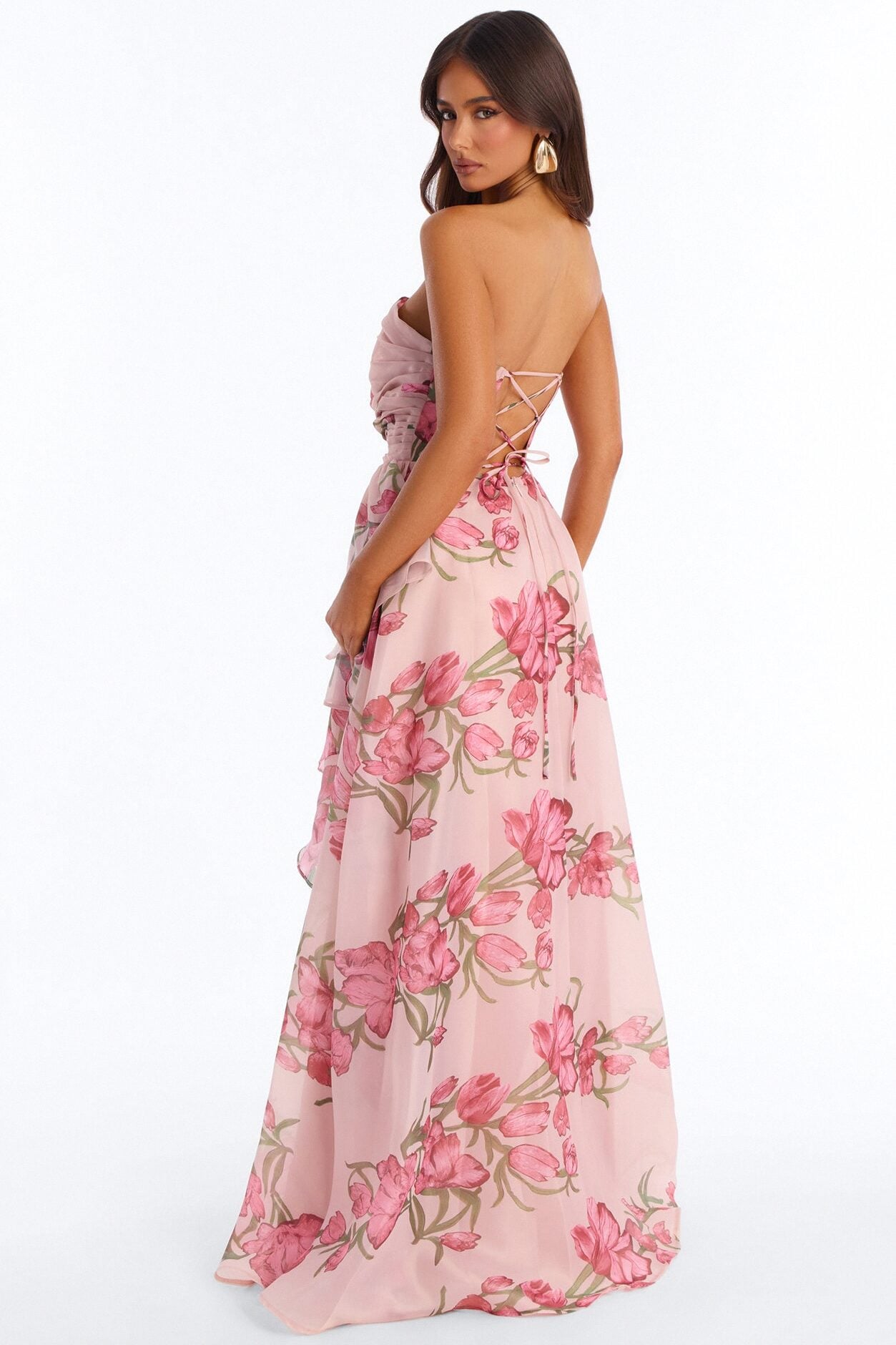 Kinsley Ruffle Floral Gown - Pink image 4