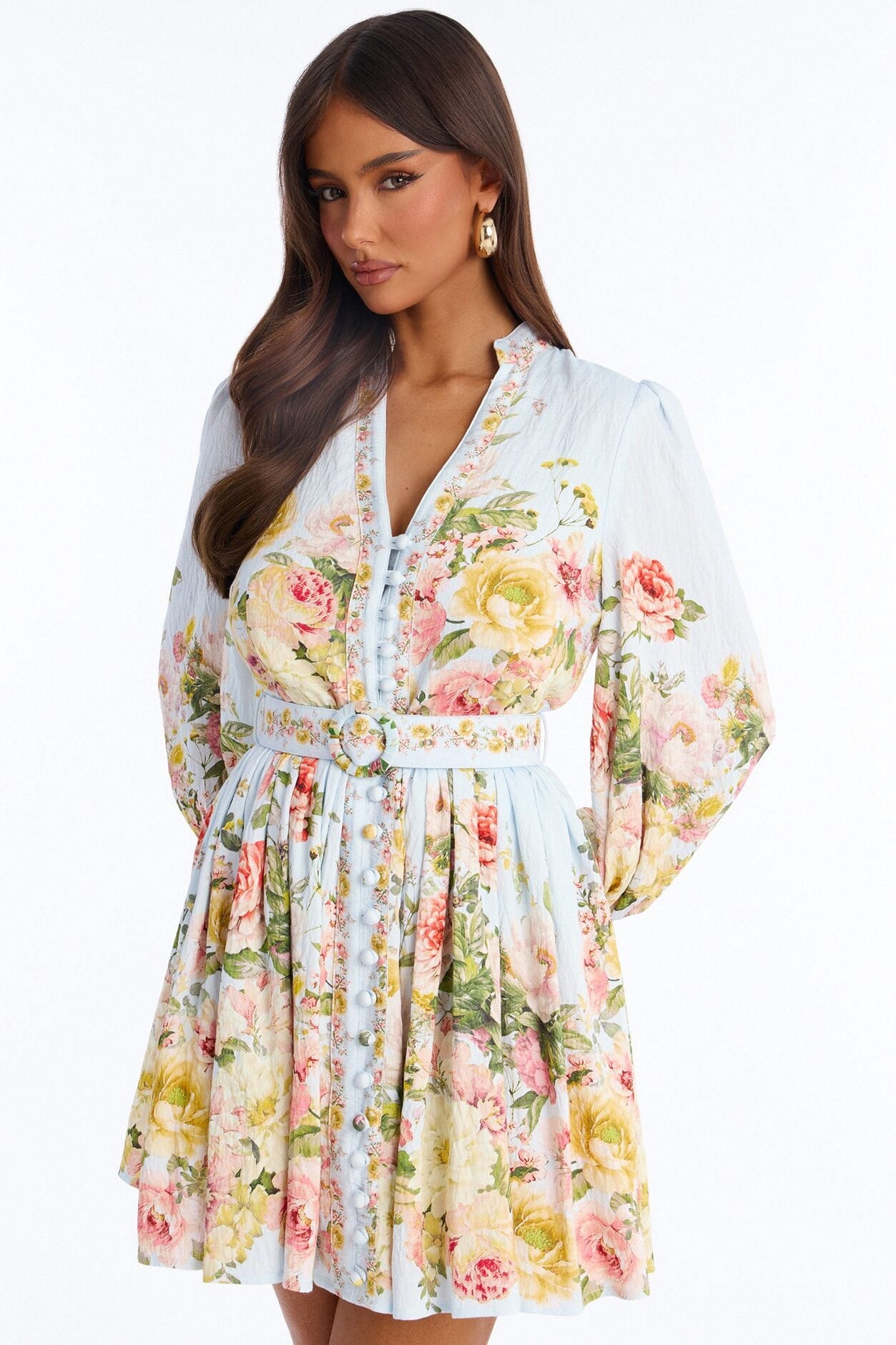 Blair Belted Rayon Mini Dress - Blue image 2