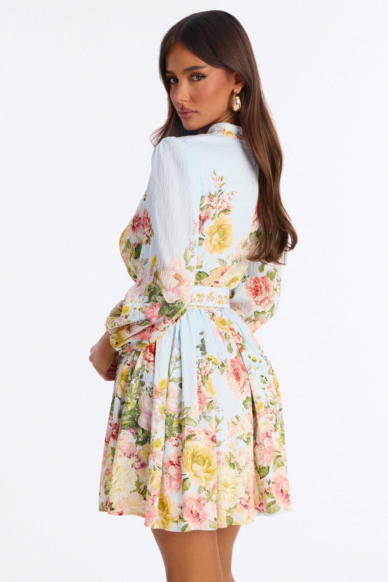 Blair Belted Rayon Mini Dress - Blue image 4