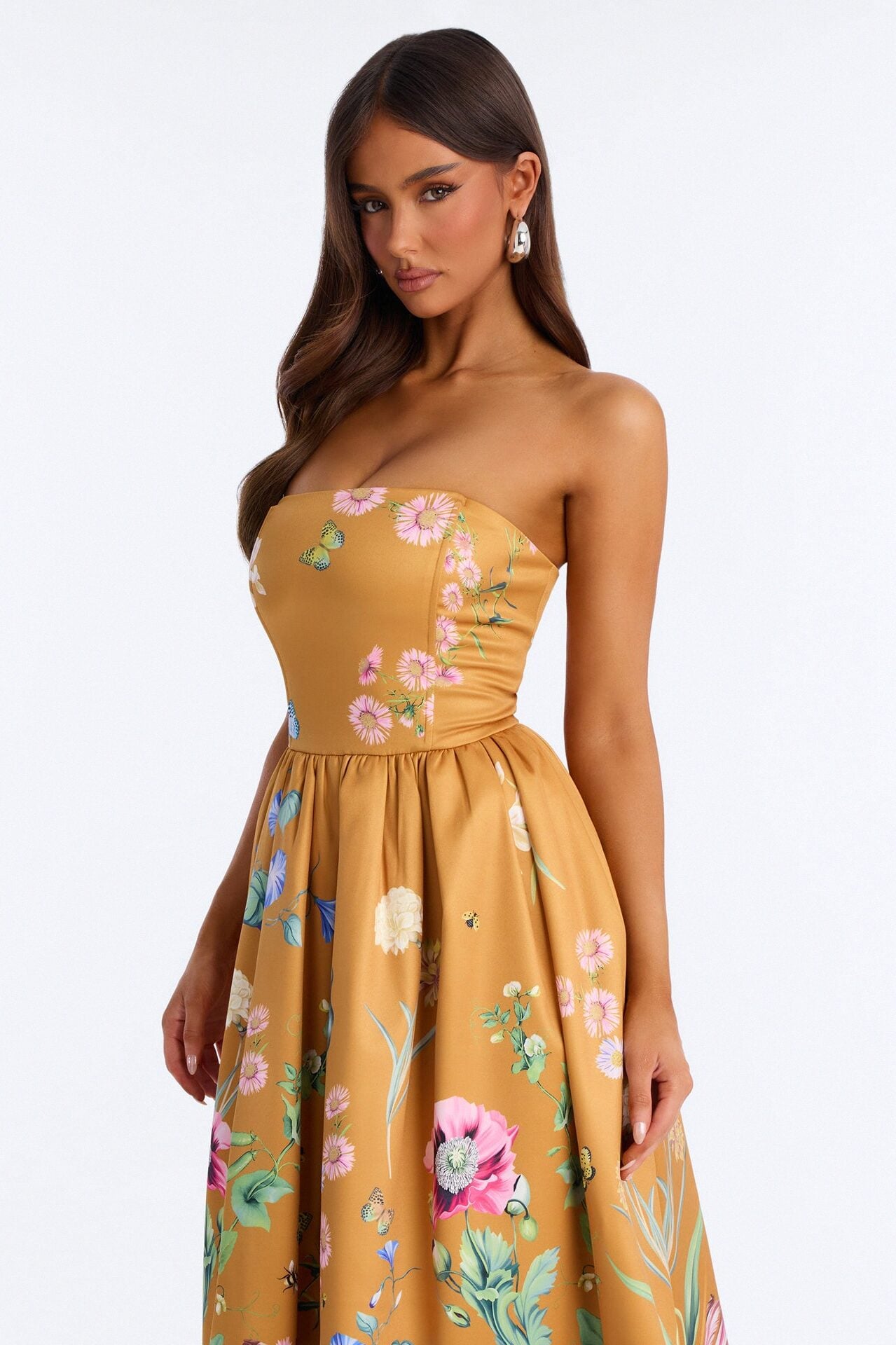 See Me Blossom Floral Midi Dress - Gold/combo image 2