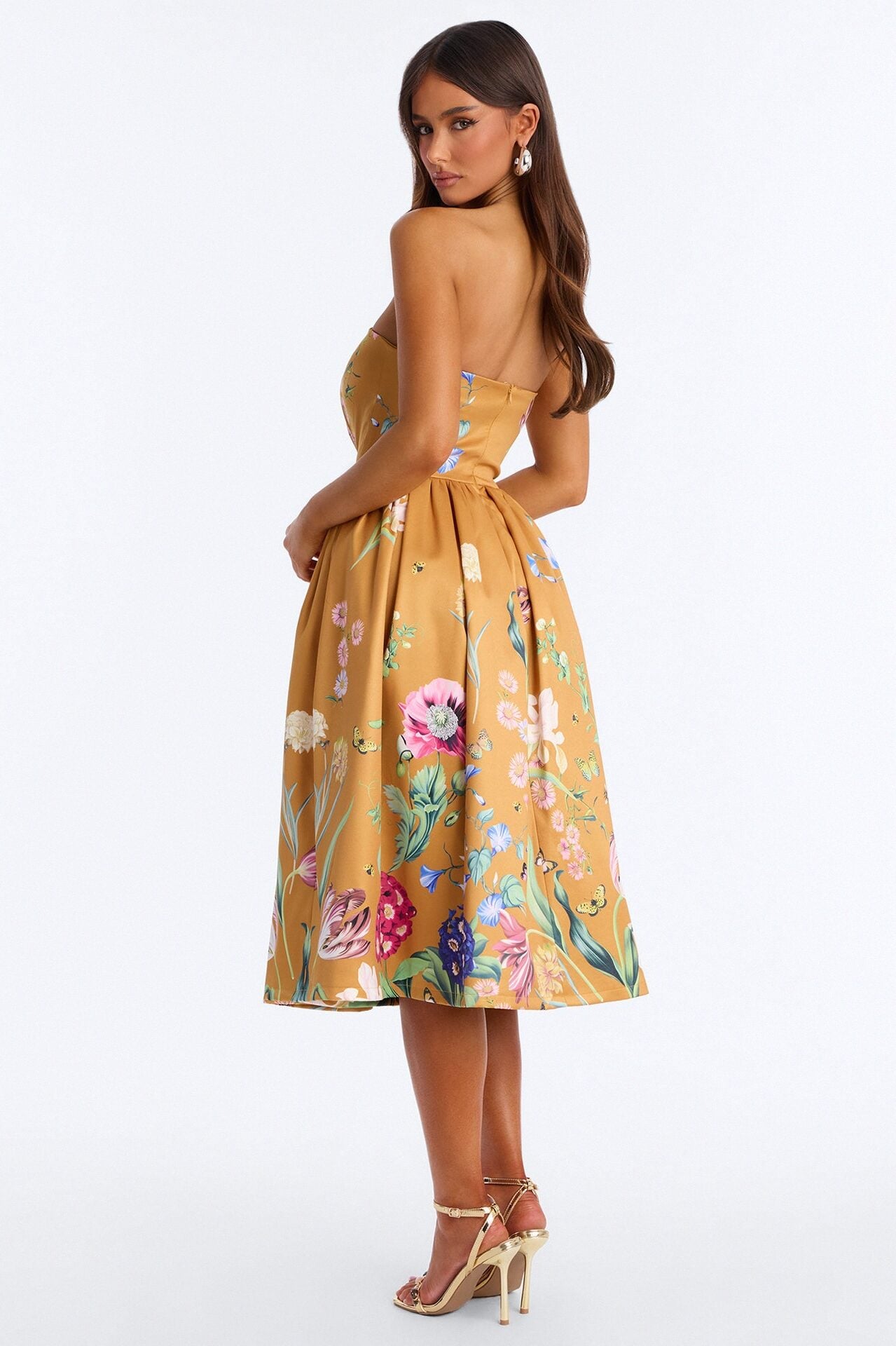 See Me Blossom Floral Midi Dress - Gold/combo image 4