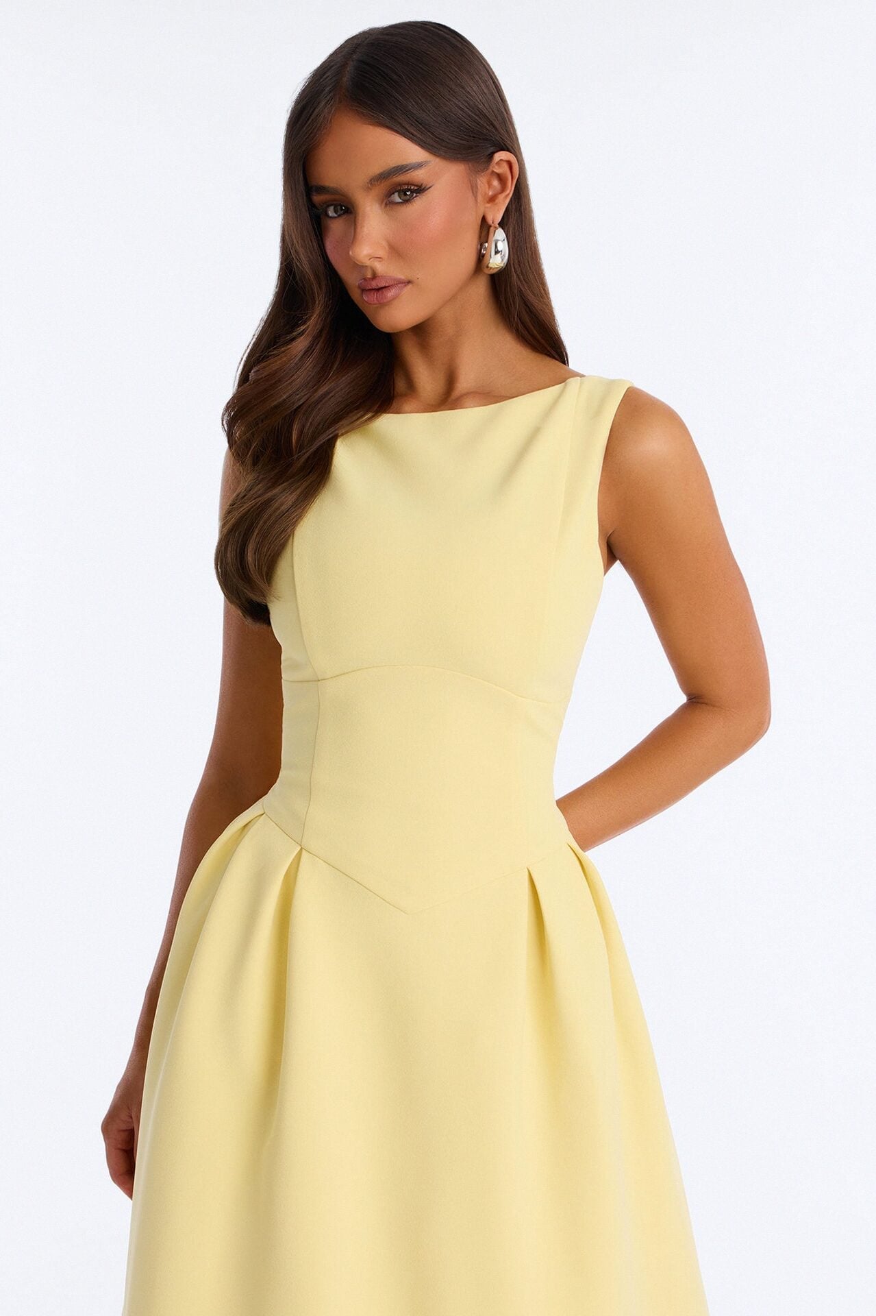 Anika Pleated Midi Dress - Butter Yellow image 2