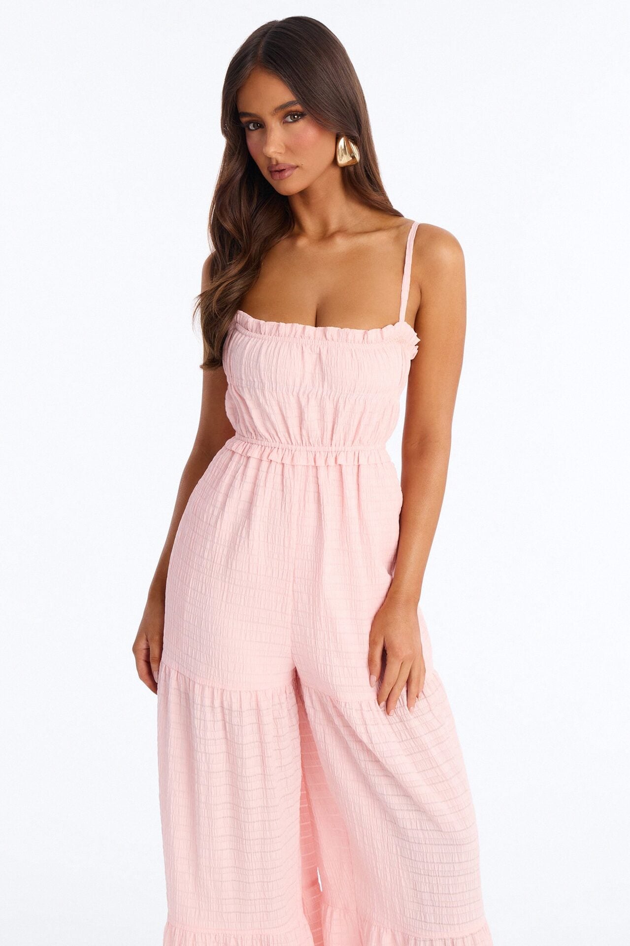 Marla Tiered Wide Leg Jumpsuit - Pink image 2