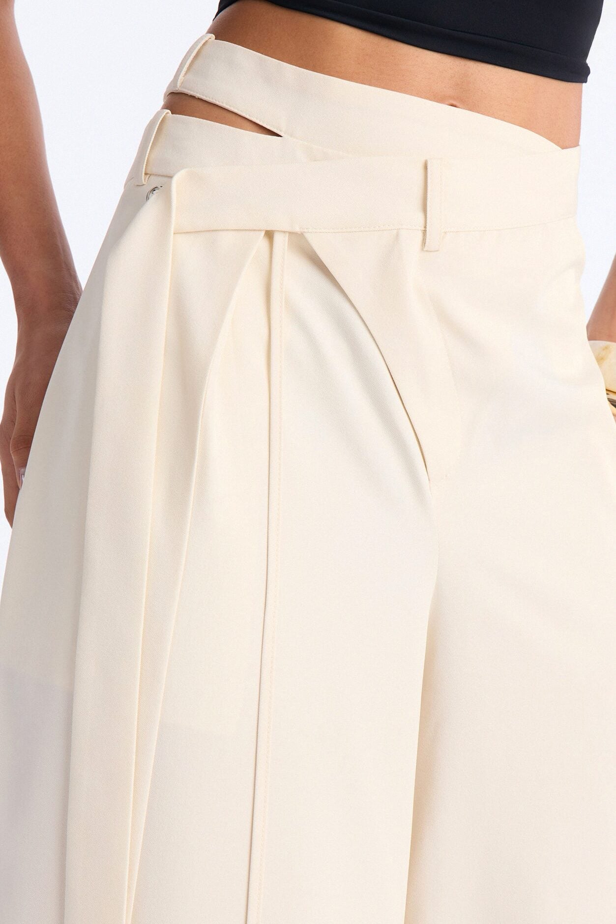 All Wrapped Up Cutout Wide Leg Trousers - Ivory image 3