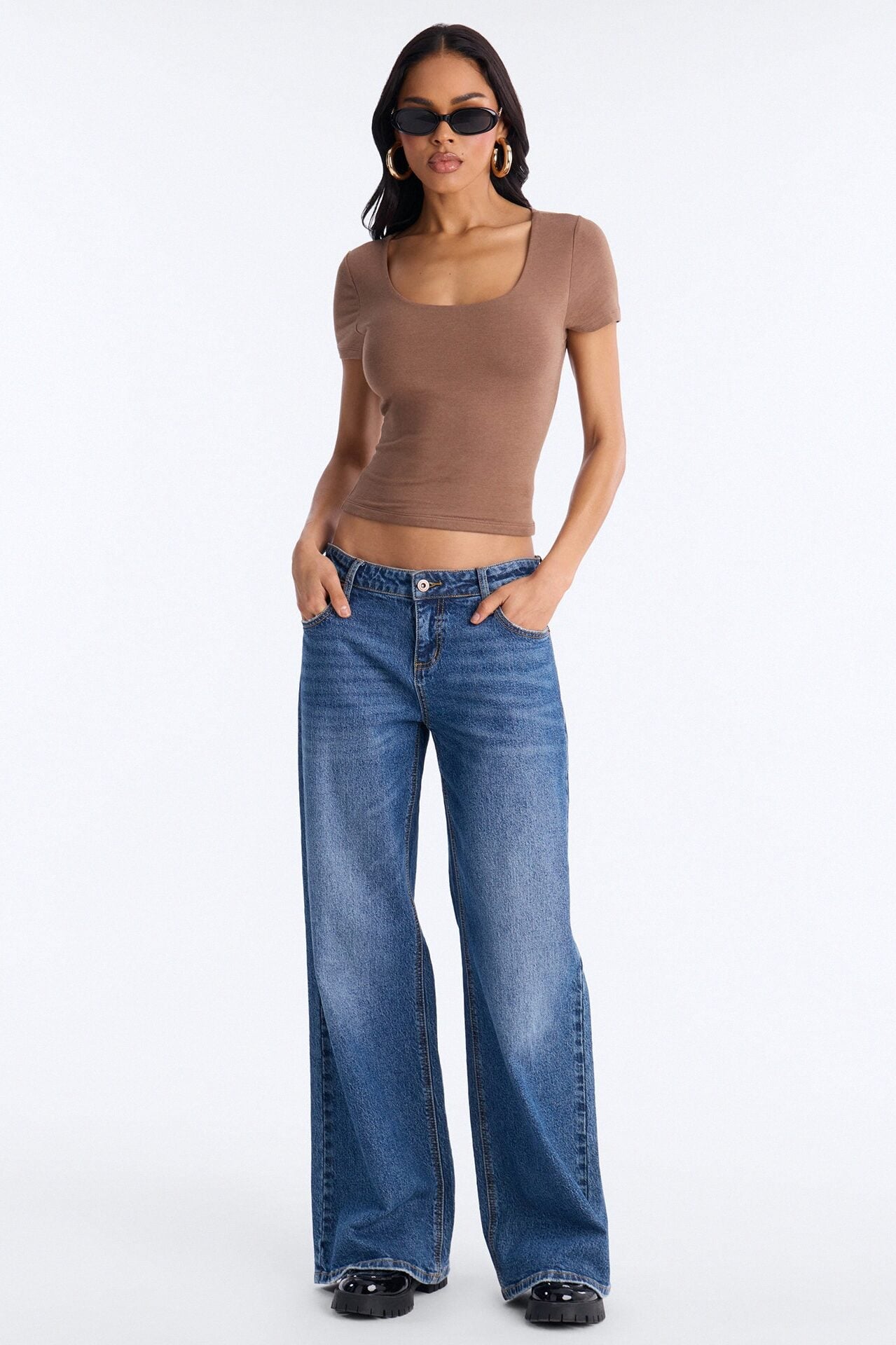 Marissa Double Lined Basic Top - Brown image 2