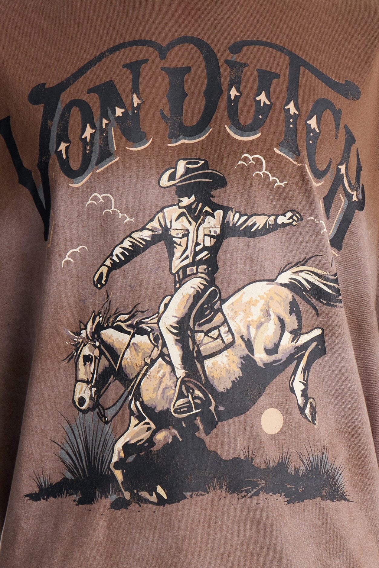 Von Dutch Dip Dye Ridin Boxy Short Sleeve Tee - Brown image 3