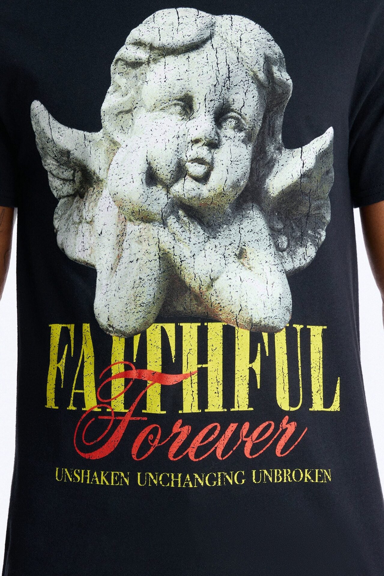 Faithful Forever Angel Short Sleeve Tee - Black image 3