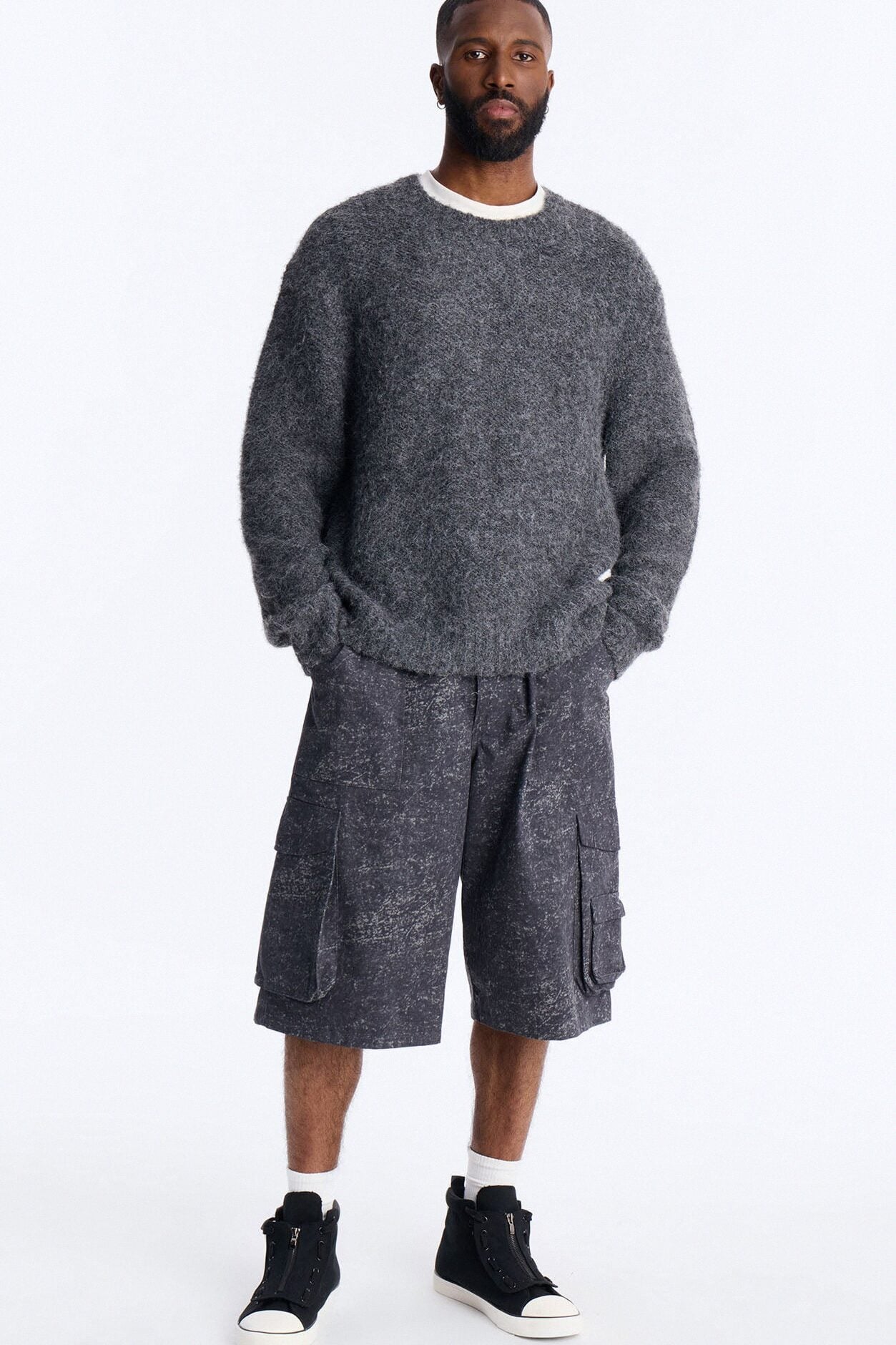 Baggy Mental State Cargo Short - Charcoal image 2