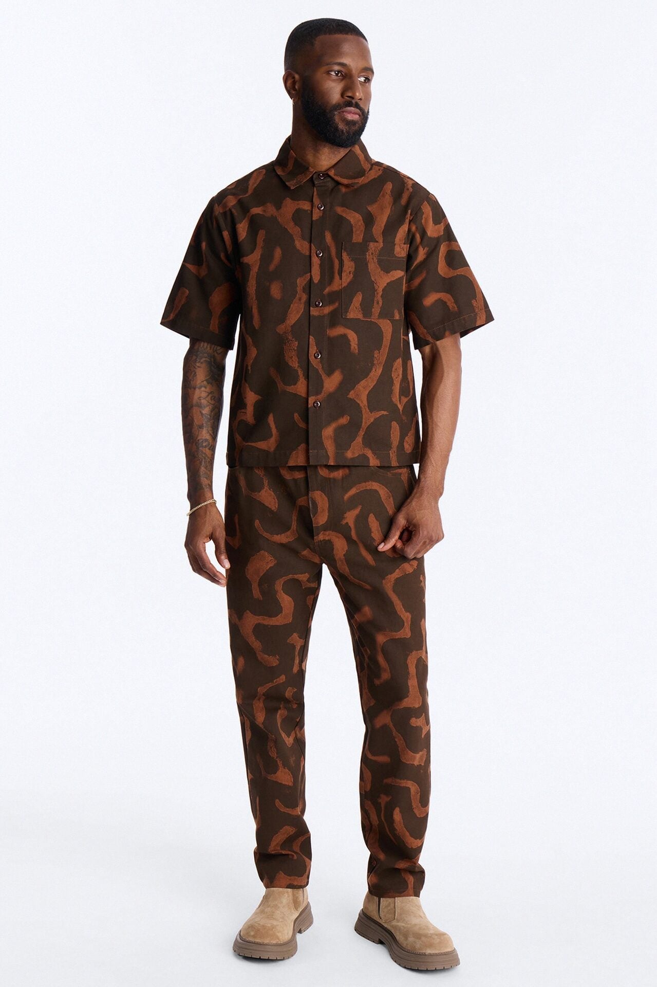 Slim Drizzled Pant - Rust image 2