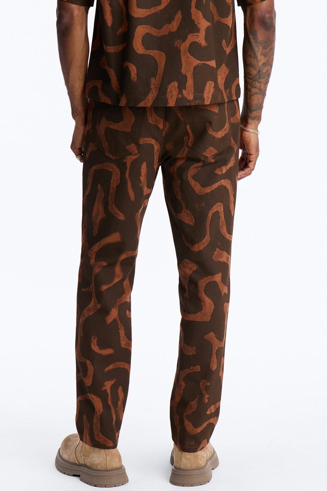 Slim Drizzled Pant - Rust image 5