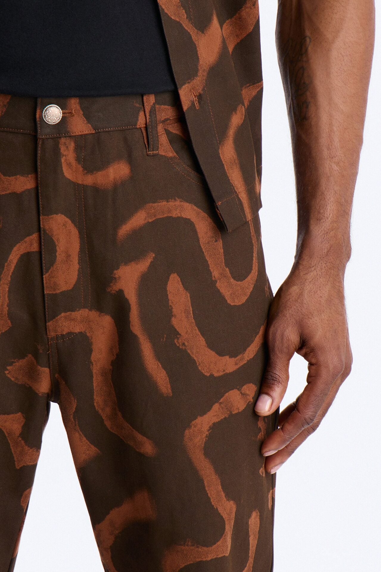 Slim Drizzled Pant - Rust image 3