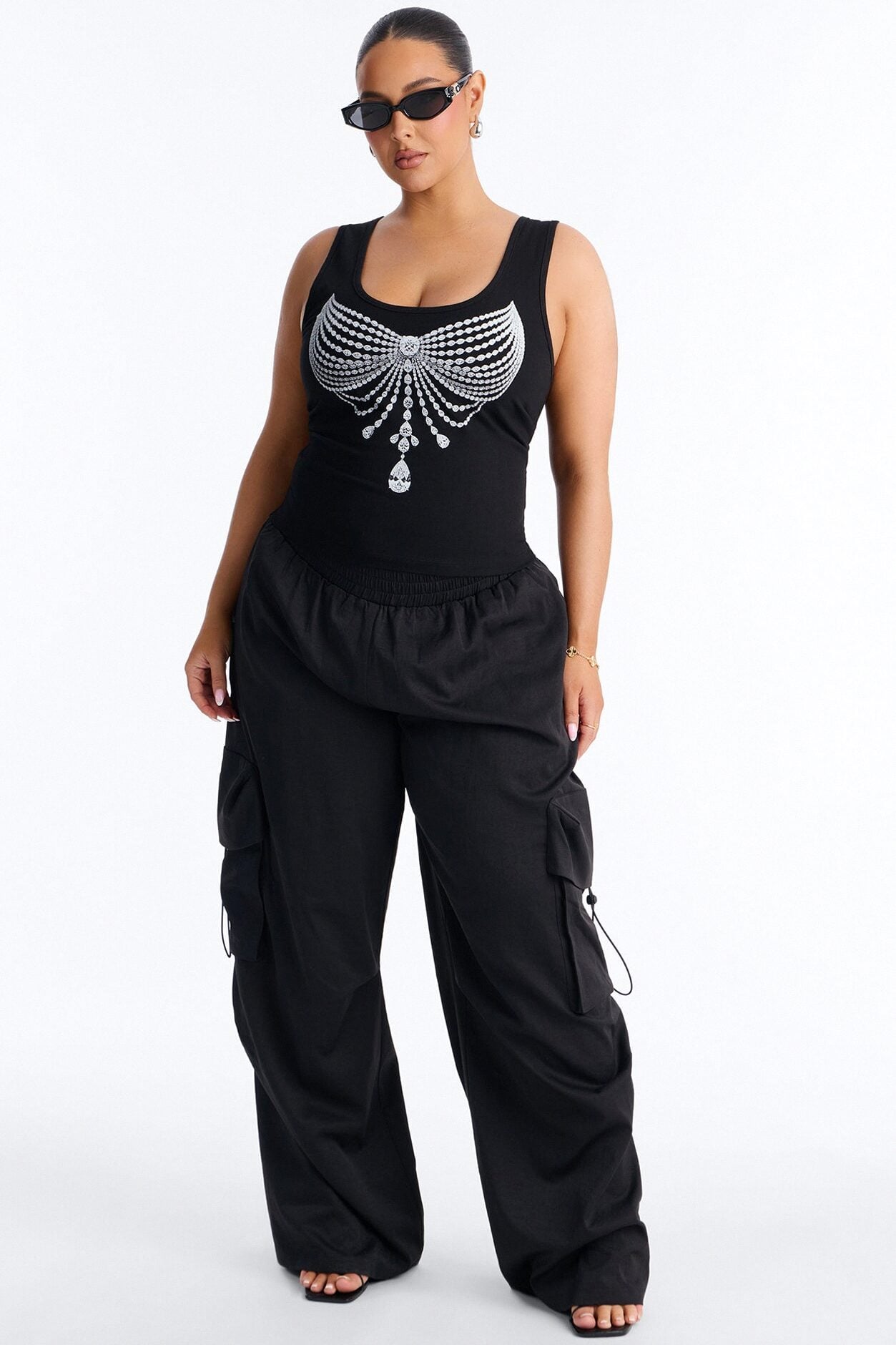 Showgirl Bra Tank Top - Black image 6