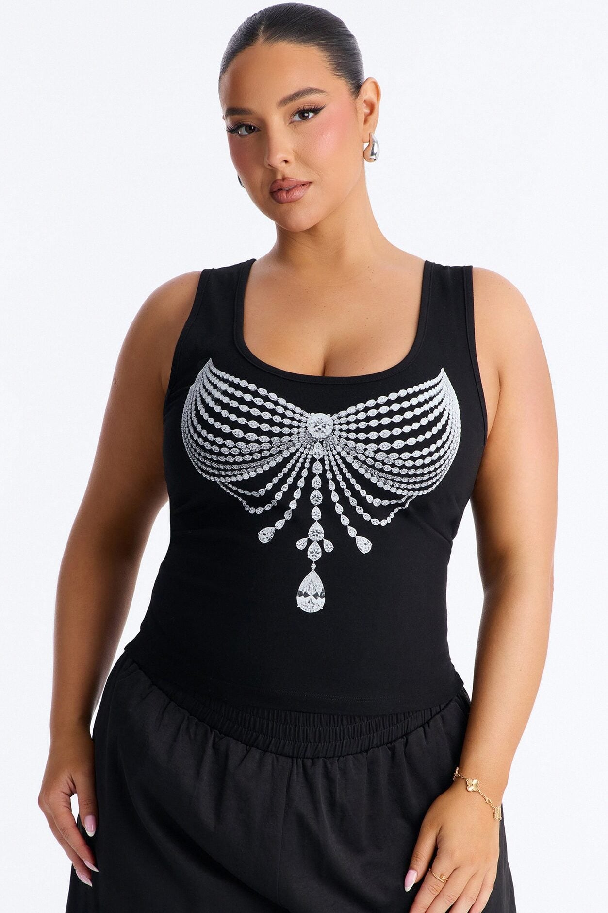 Showgirl Bra Tank Top - Black image 5