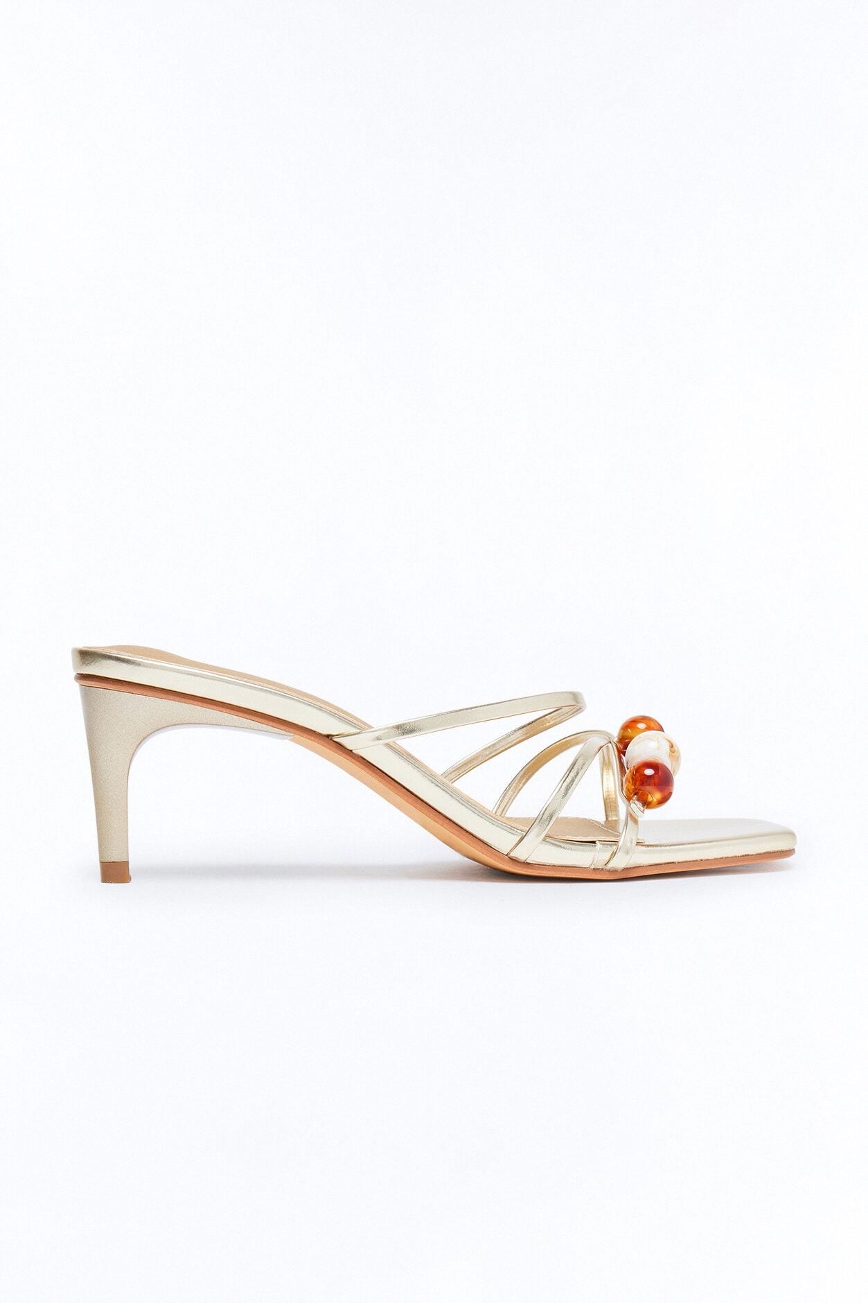 Spruce Beaded Mules - Gold image 3