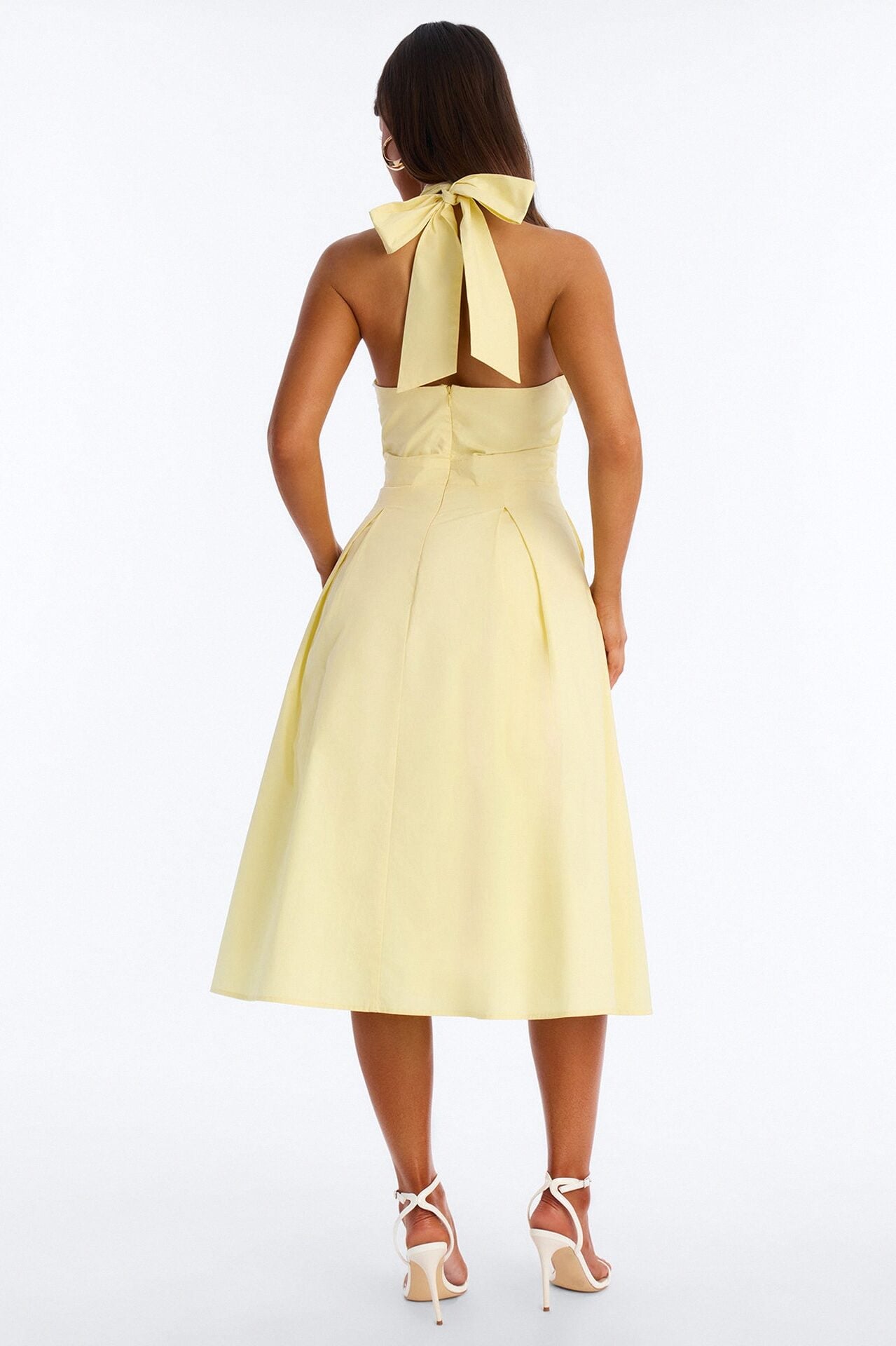 Aleah Halter Corset Midi Dress - Yellow image 4
