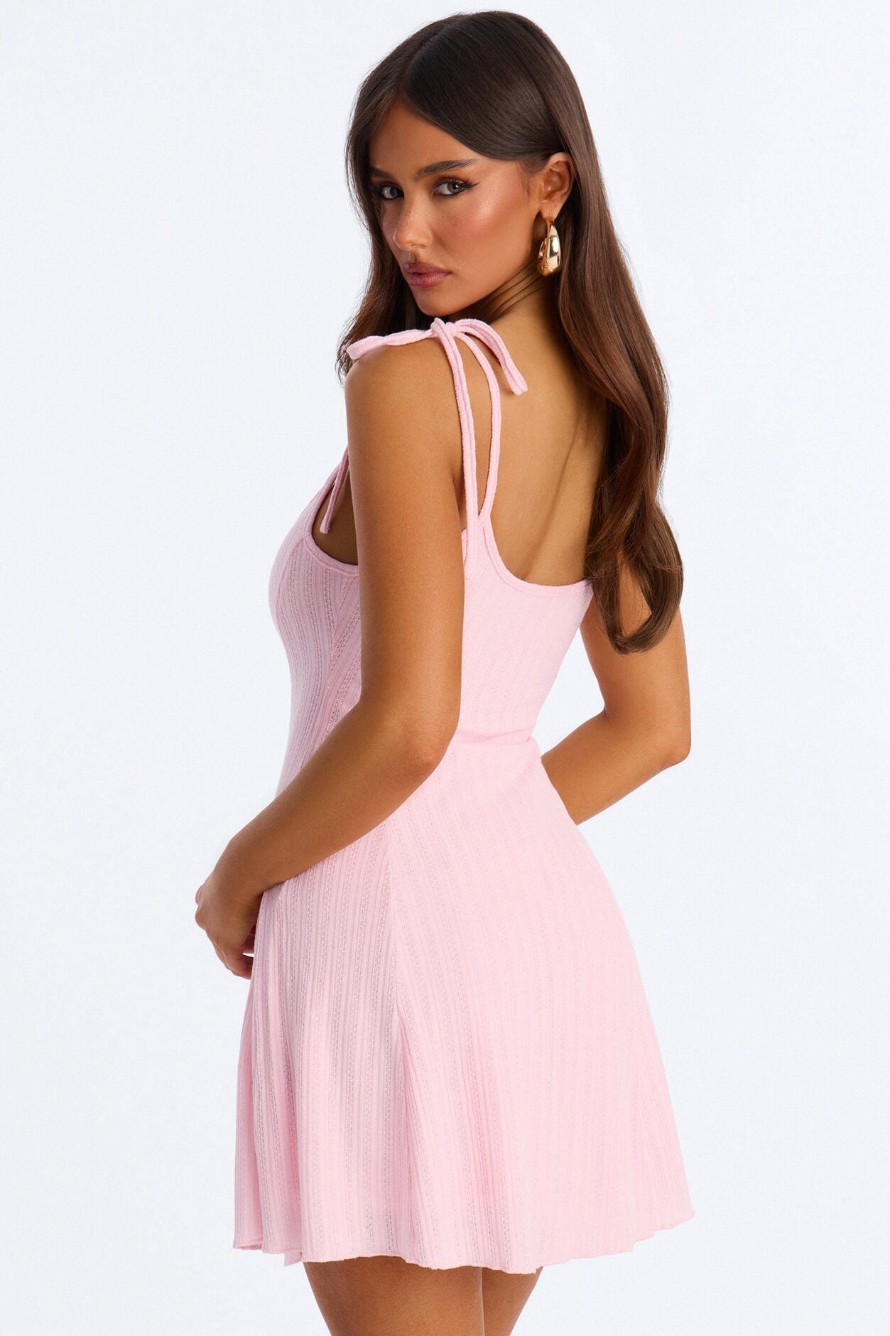 Kallie Tie Shoulder Mini Dress - LightPink image 4