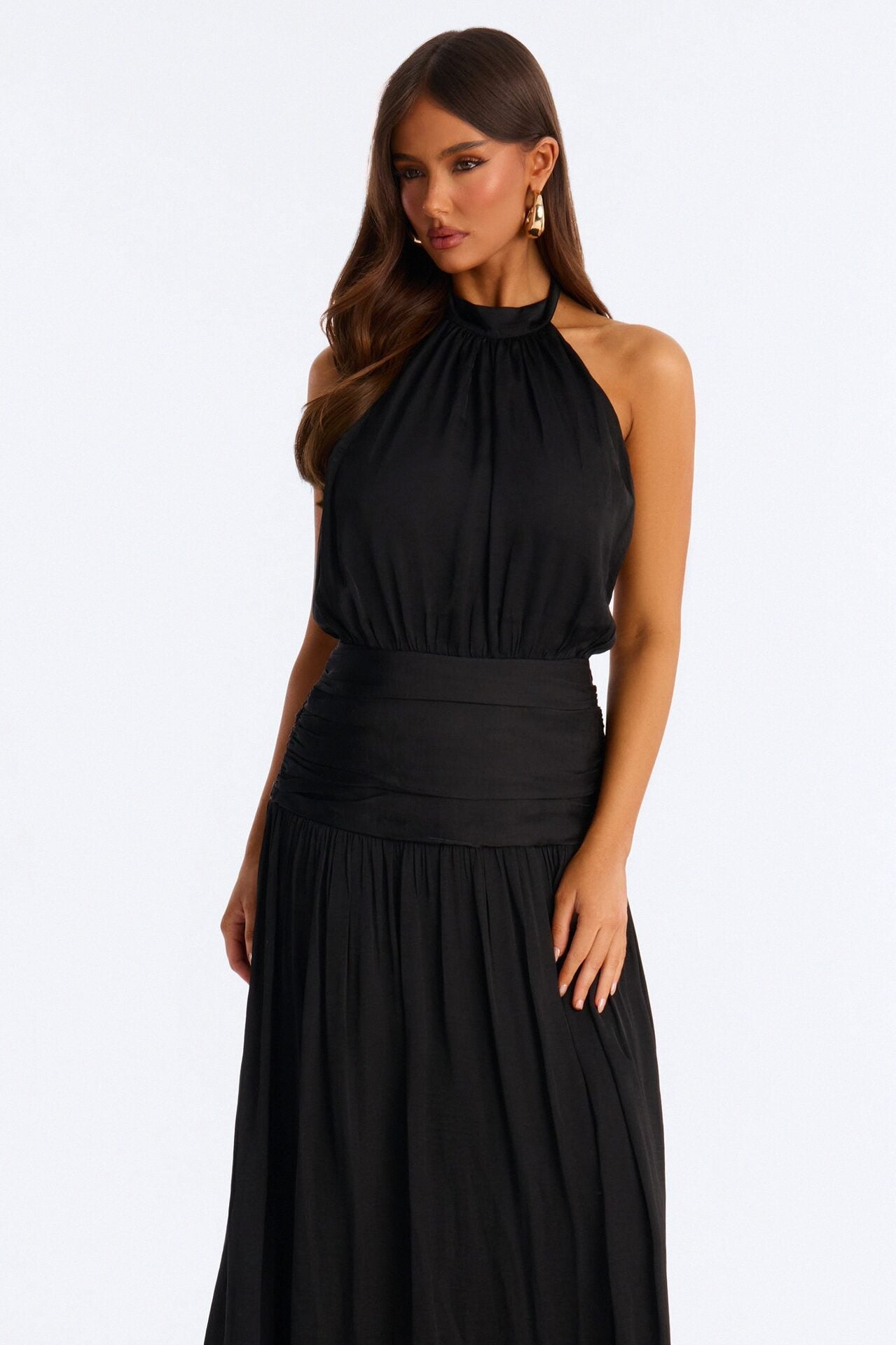 Blushing Beauty Backless Maxi Dress - Black image 2