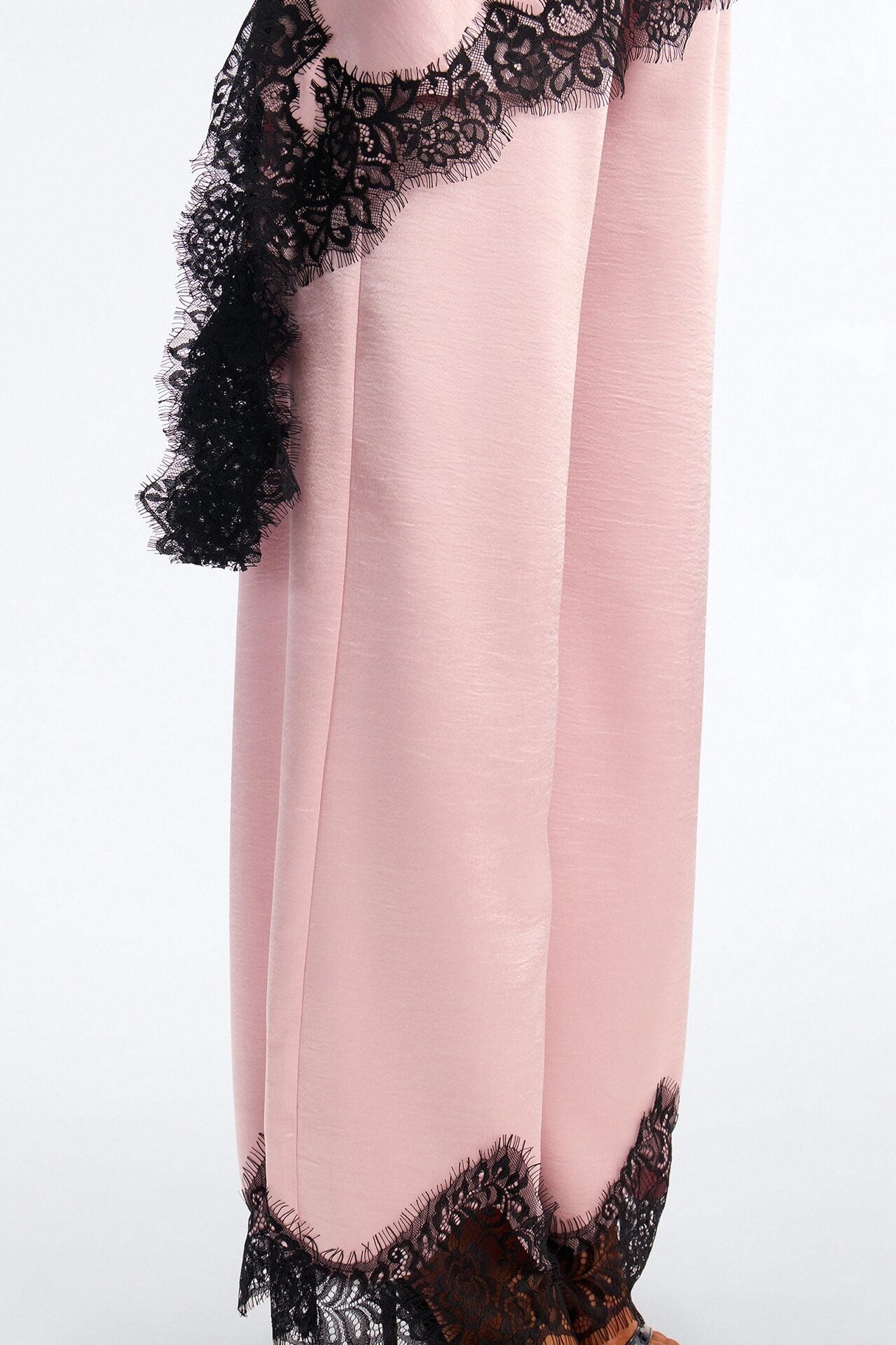 Joliene Satin Laced Pant Set - Pink image 3