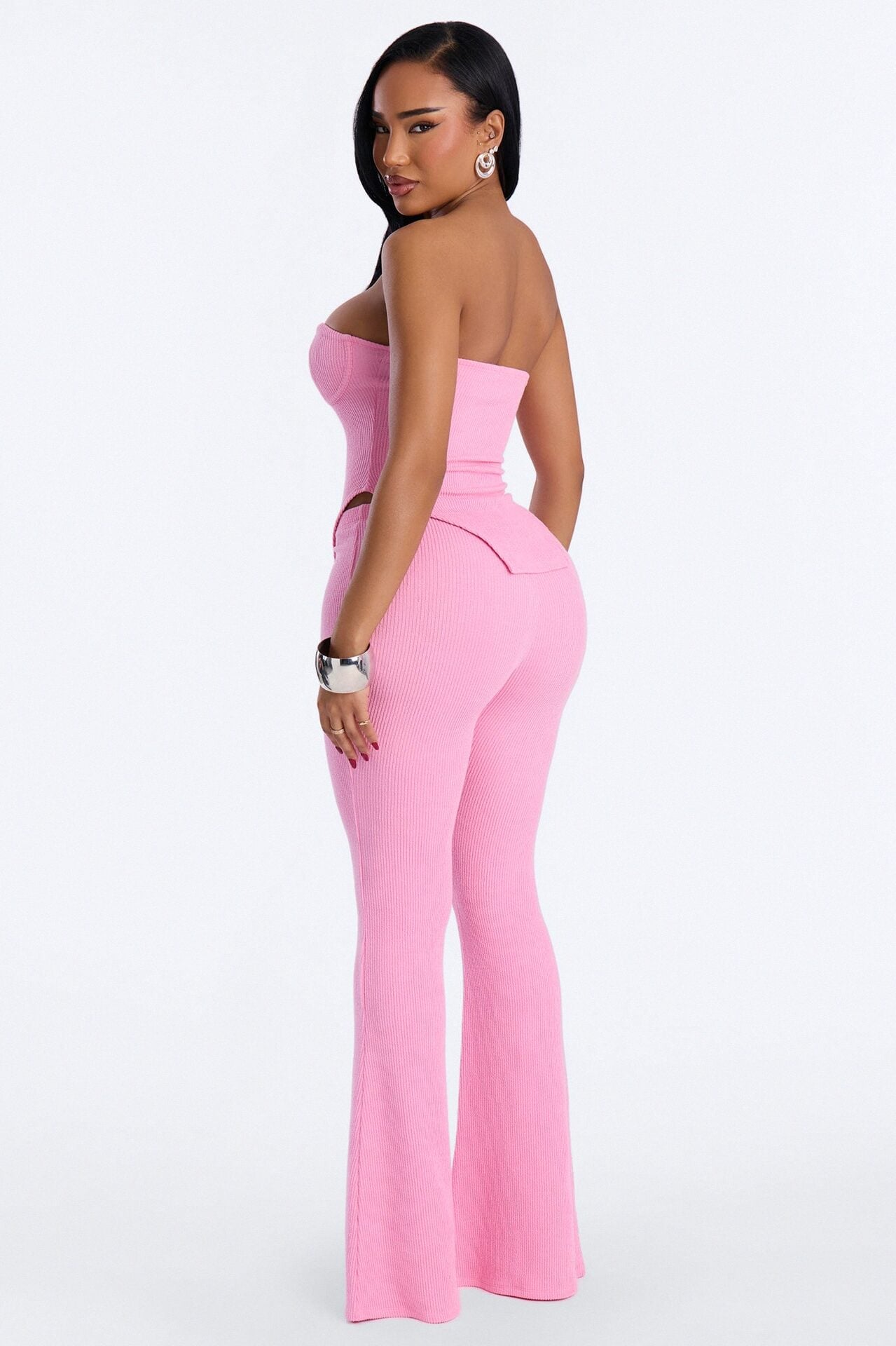 Call My Name Ribbed Pant Set - Pink image 3