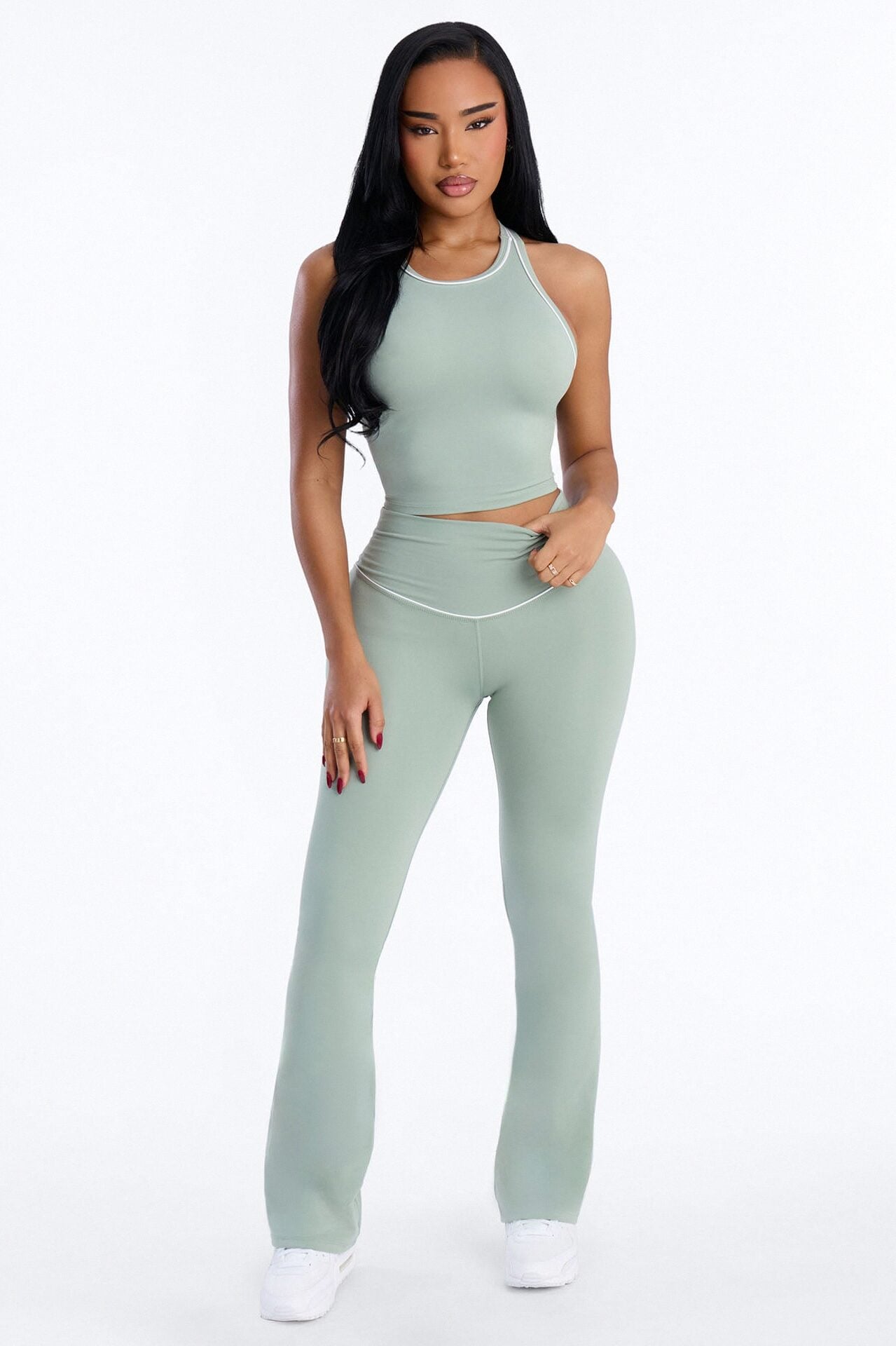 Mia Tricot Lounge Sports Tank Top - Olive image 2