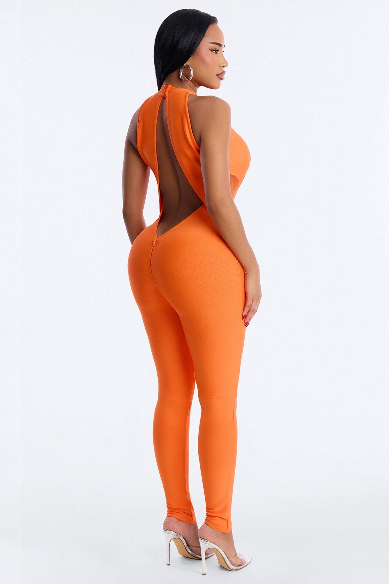 All Yours Bandage Backless Jumpsuit - Orange image 3