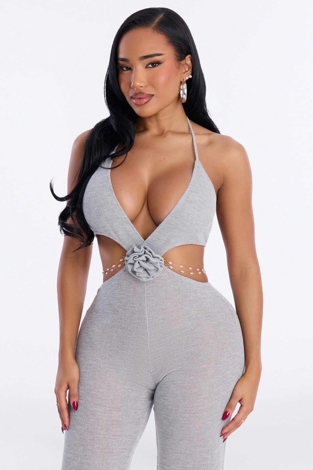Day dreams Backless Jumpsuit - Silver image 2