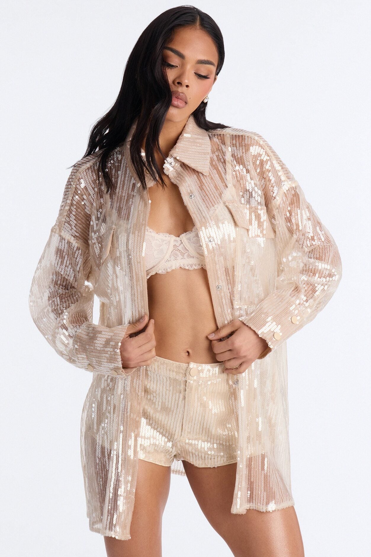 Sedonia Sequin Short Set - Nude image 3
