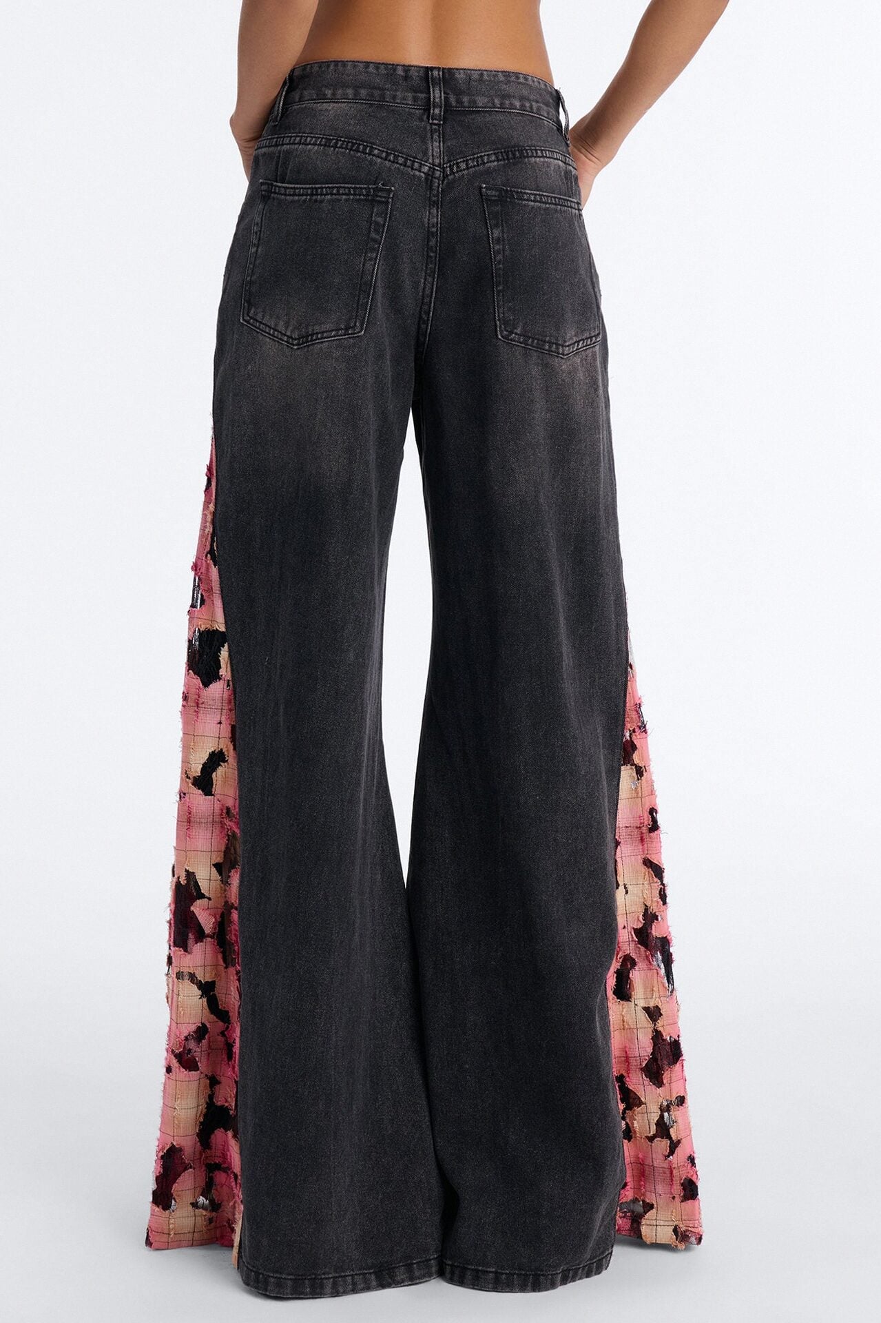 Pure Emotion Mid Rise Wide Leg Jeans - Black Wash image 5