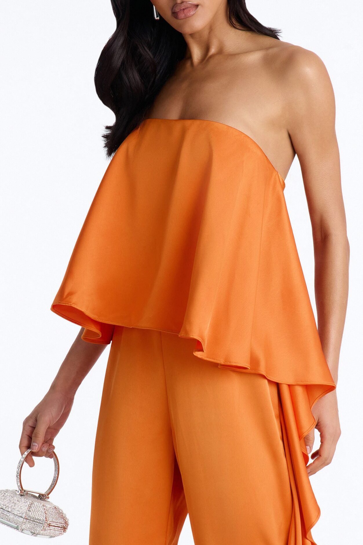 Sylva Draped Wide Leg Jumpsuit - Orange image 3