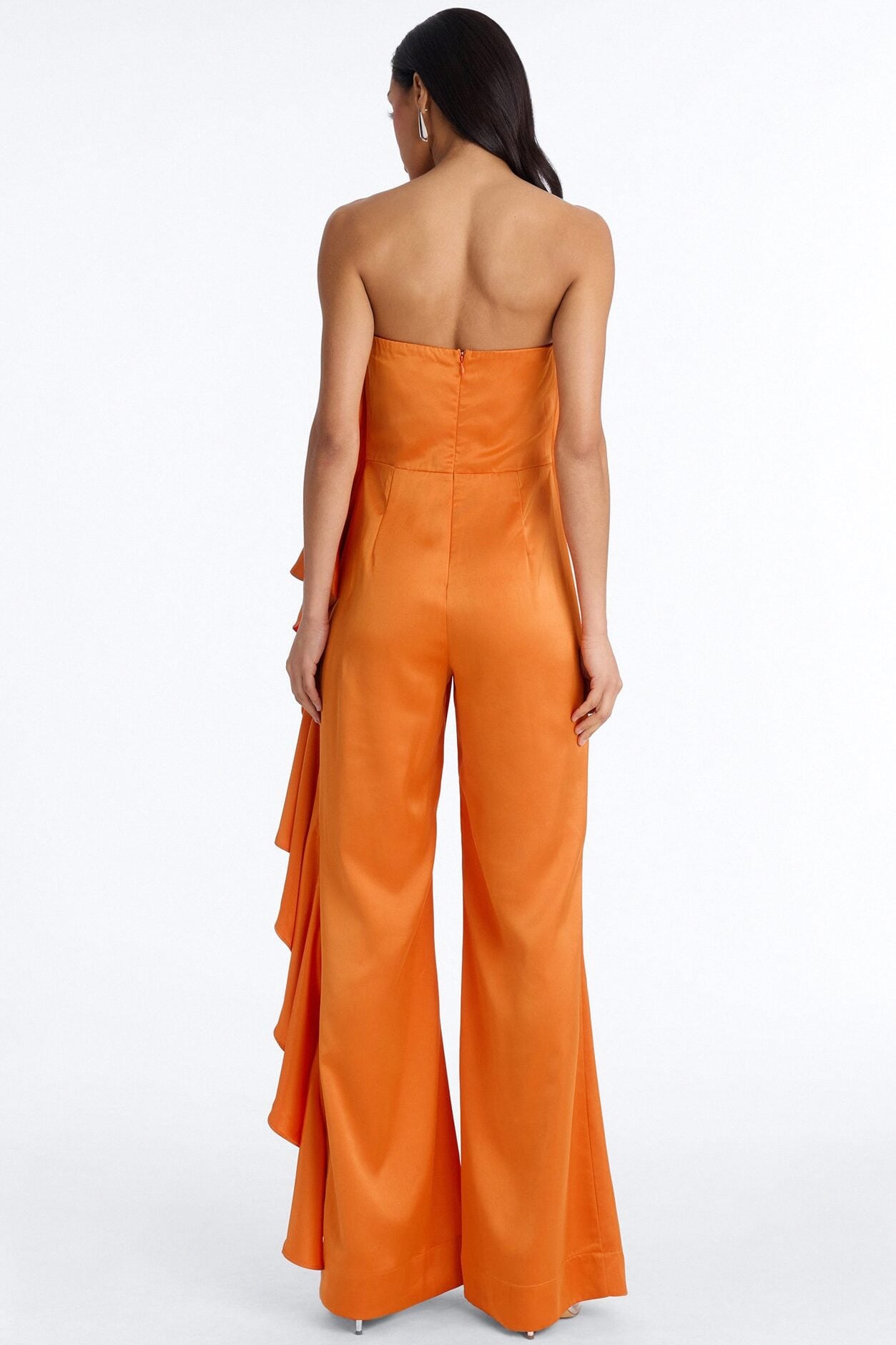Sylva Draped Wide Leg Jumpsuit - Orange image 4