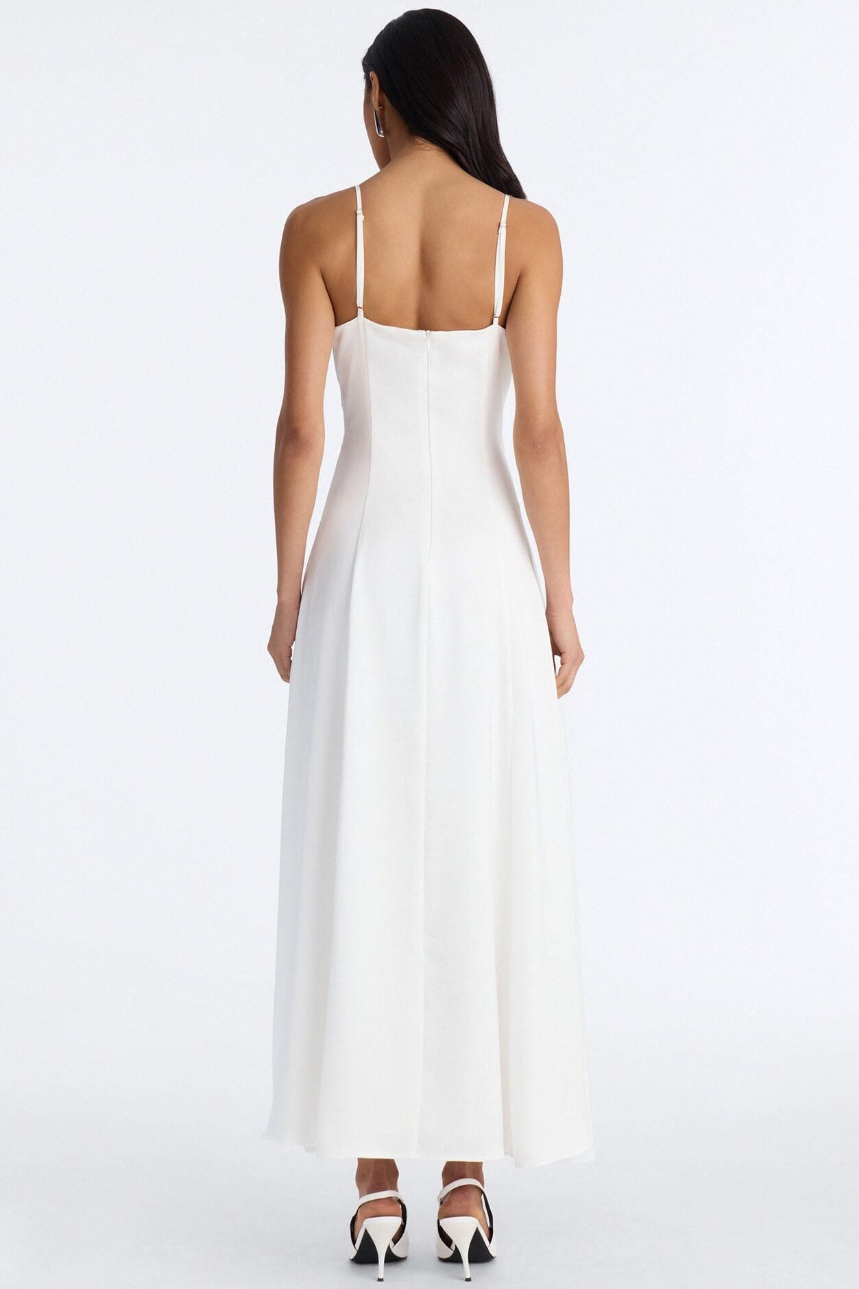 Analeigh Lace Satin Maxi Dress - White image 4