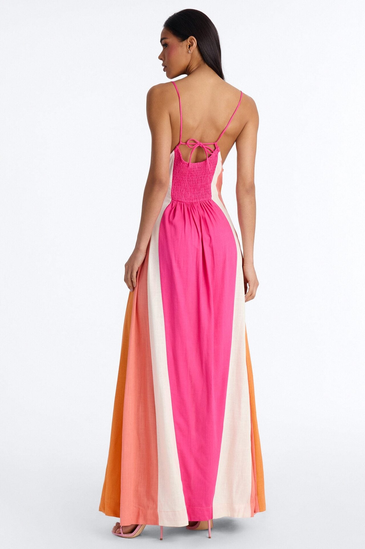 Sweet Energy Linen Maxi Dress - Fuchsia/combo image 4