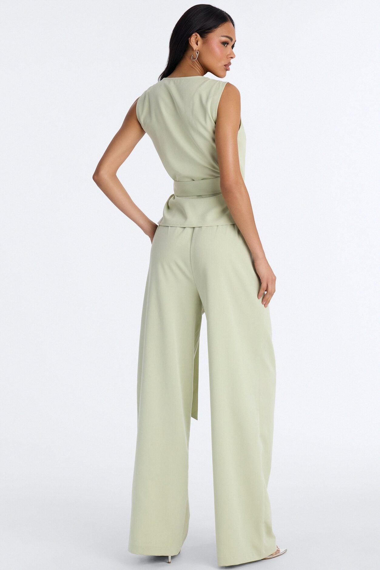 Sarah Fitted Vest Pant Set - Sage image 4