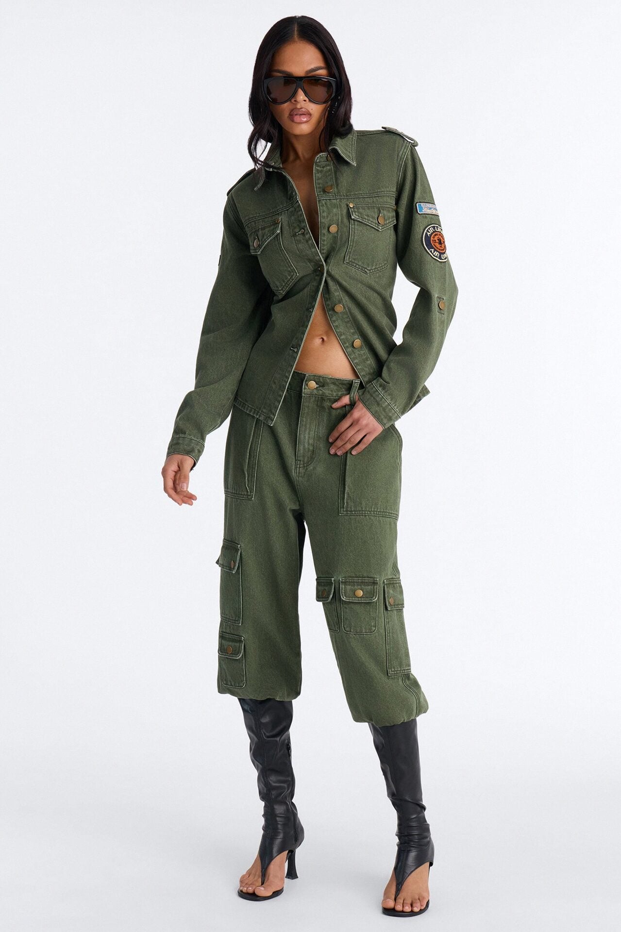 First Ranker Denim Shacket - Olive image 2